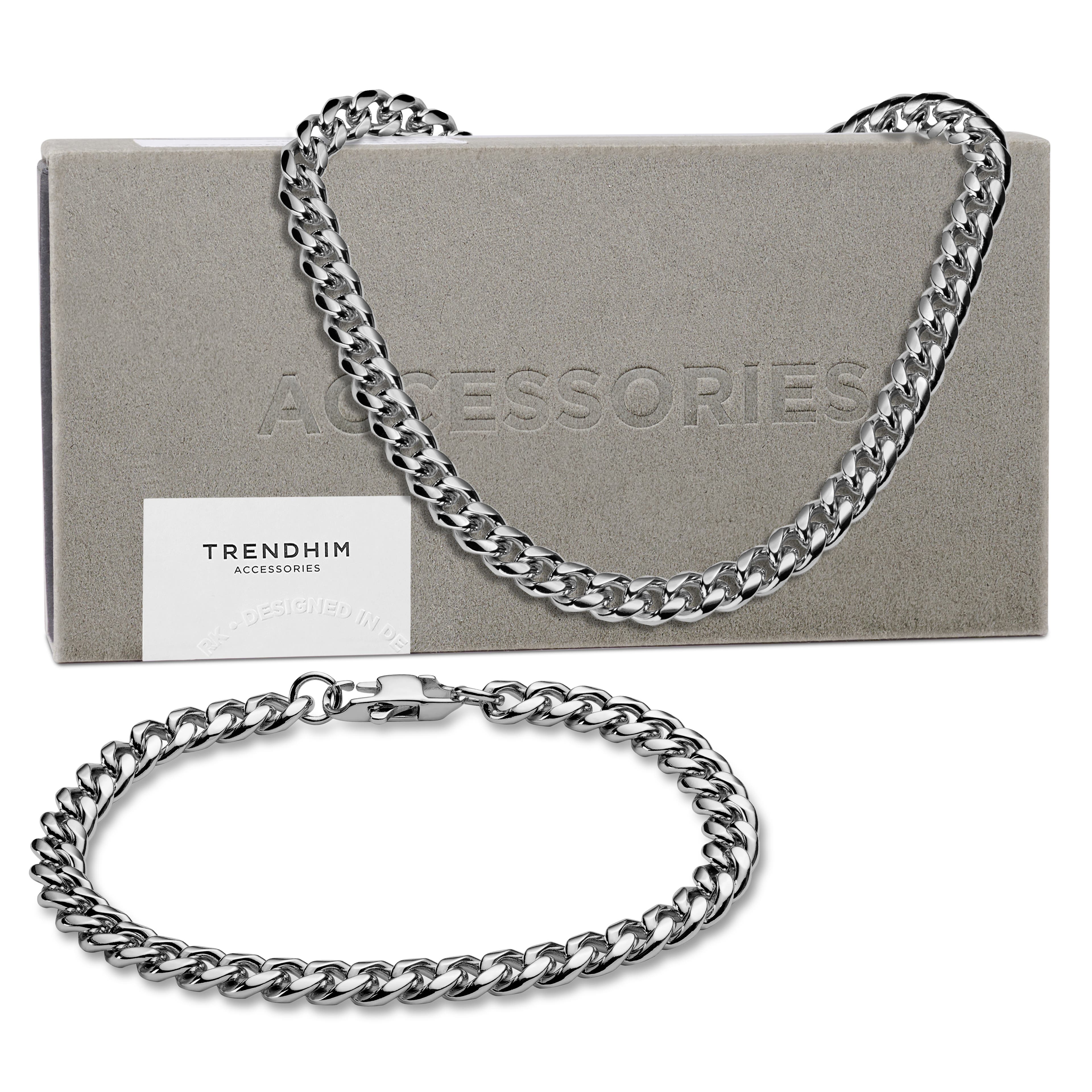 6 mm Surgical Steel Chain Bracelet & Necklace Gift Box