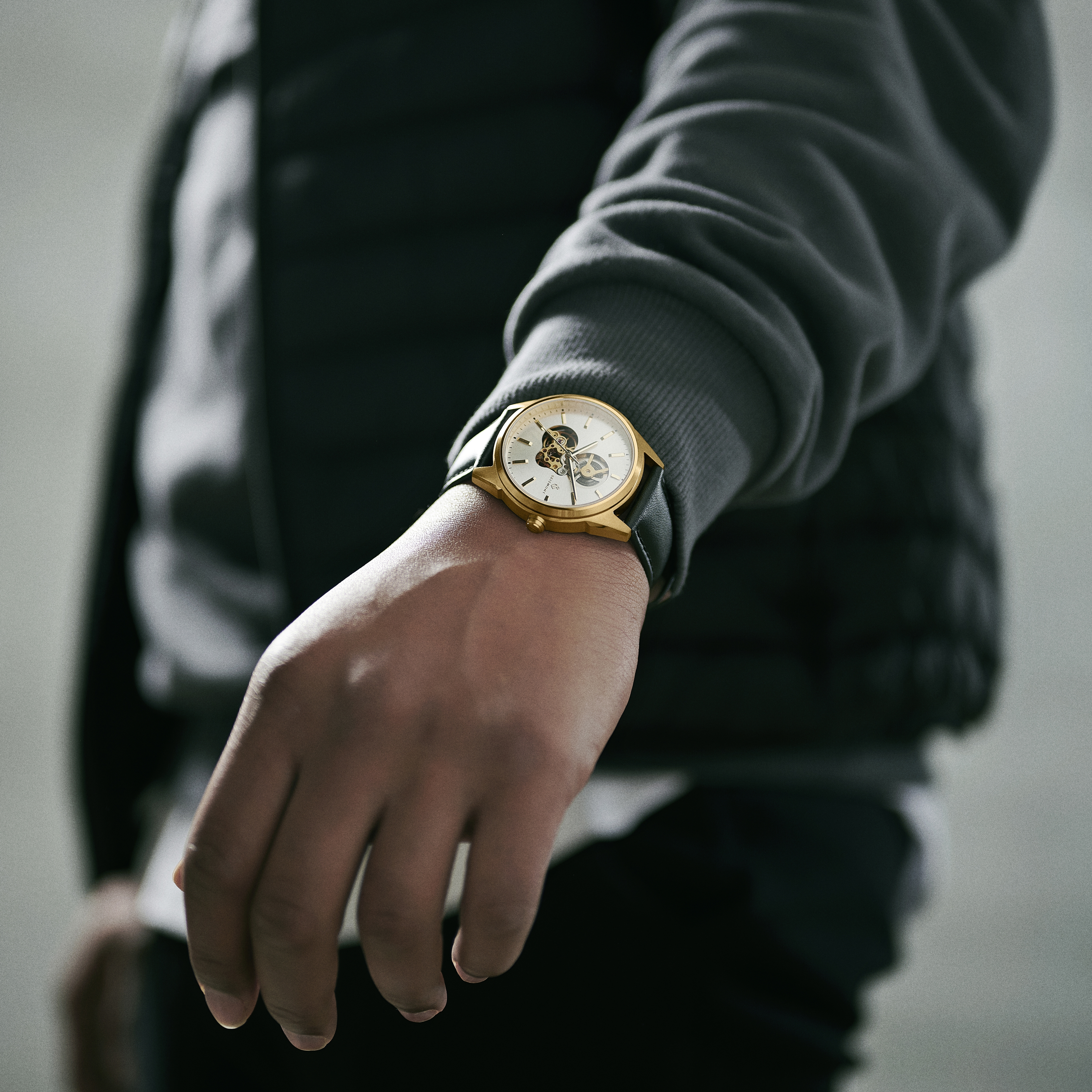 Cor | Gold-Tone Automatic Skeleton Watch With Silver-Tone