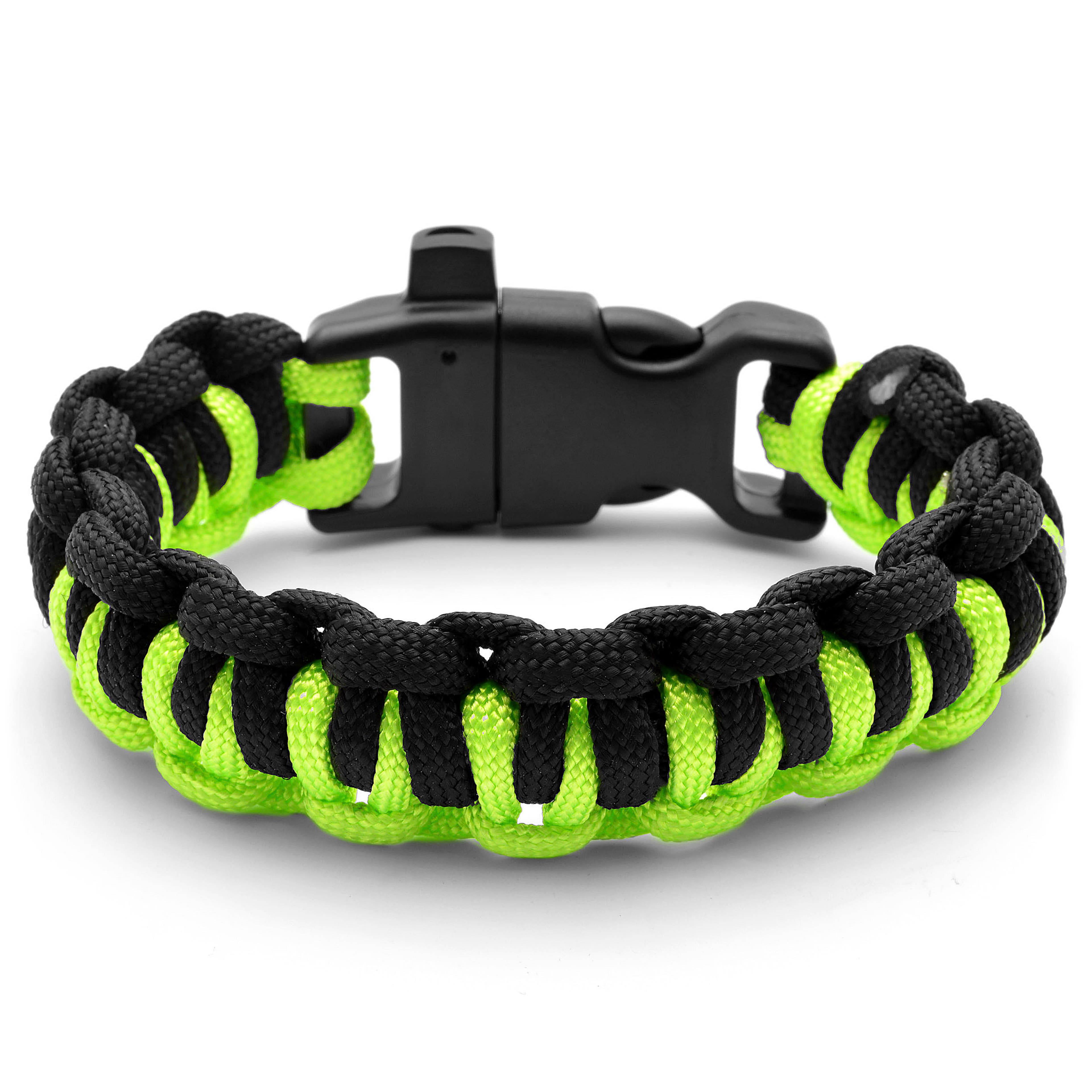 Black & Neon Green Nylon Paracord Bracelet, In stock!