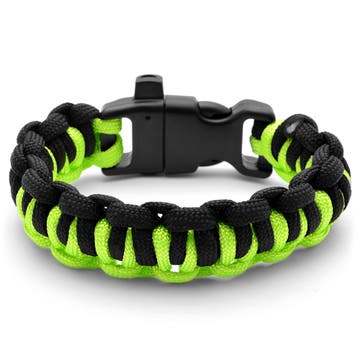 Black & Neon Green Nylon Paracord Bracelet