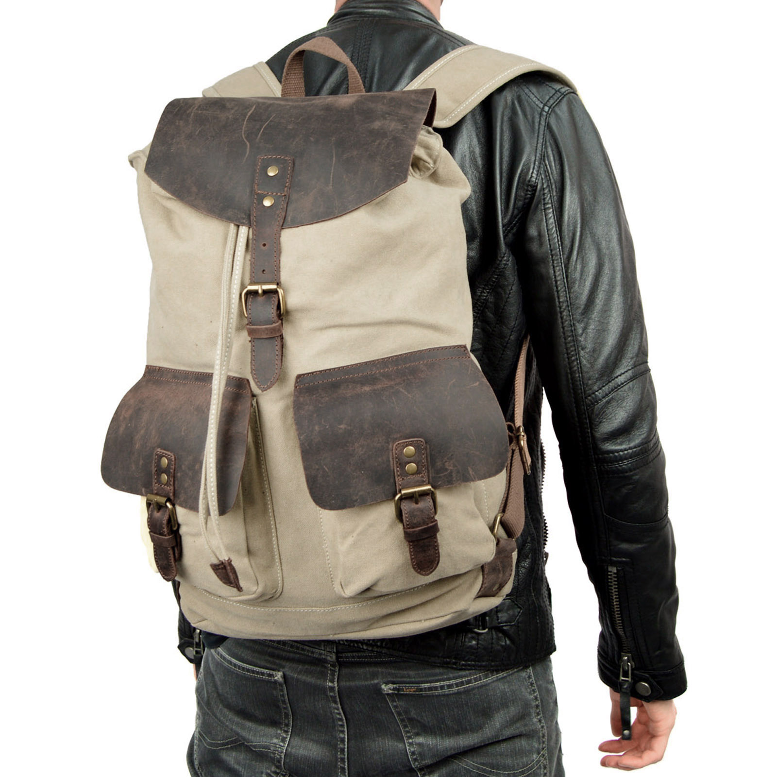 Sandfarbener Rucksack Osaka - 11