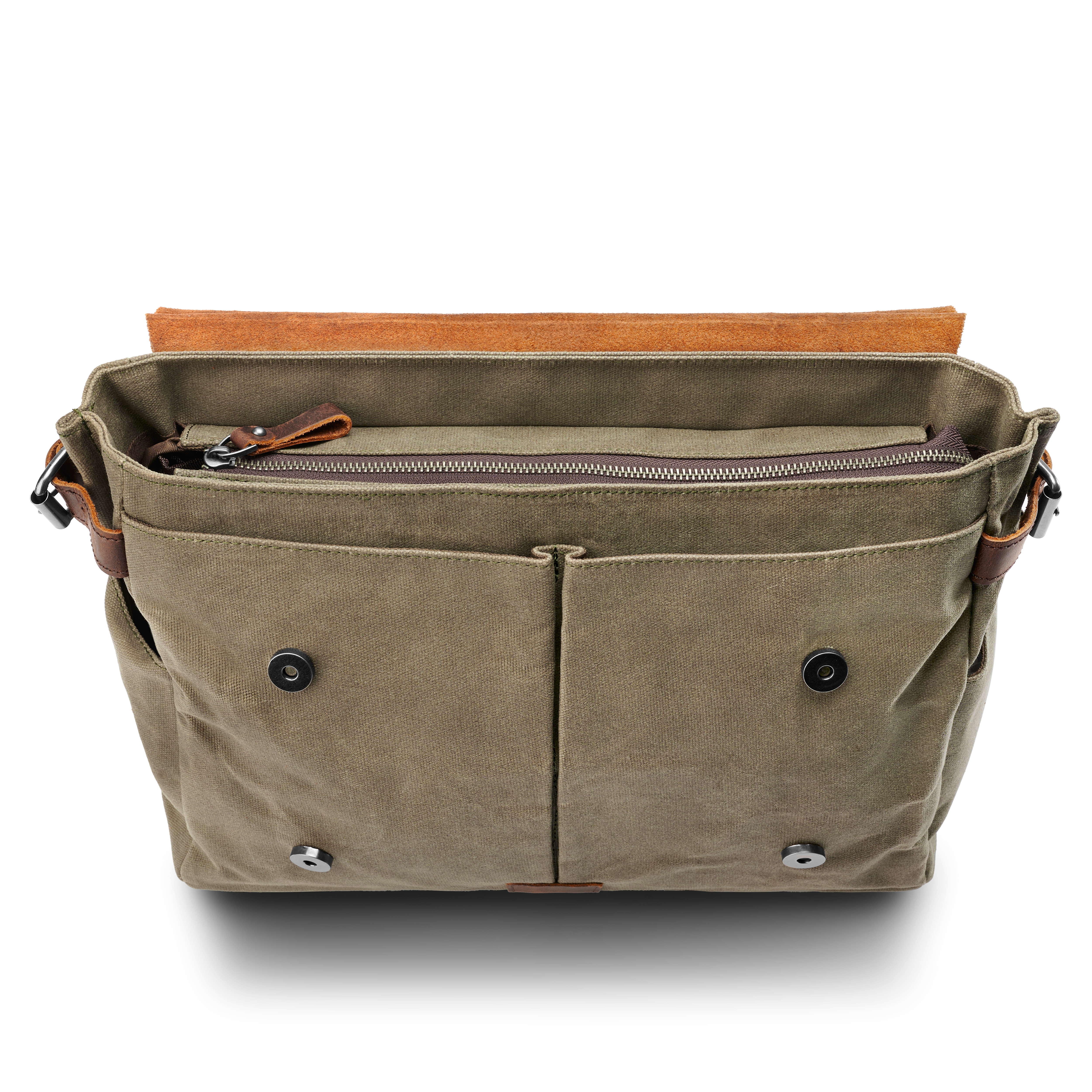 Haki krāsas retro stila messenger tipa soma - 11