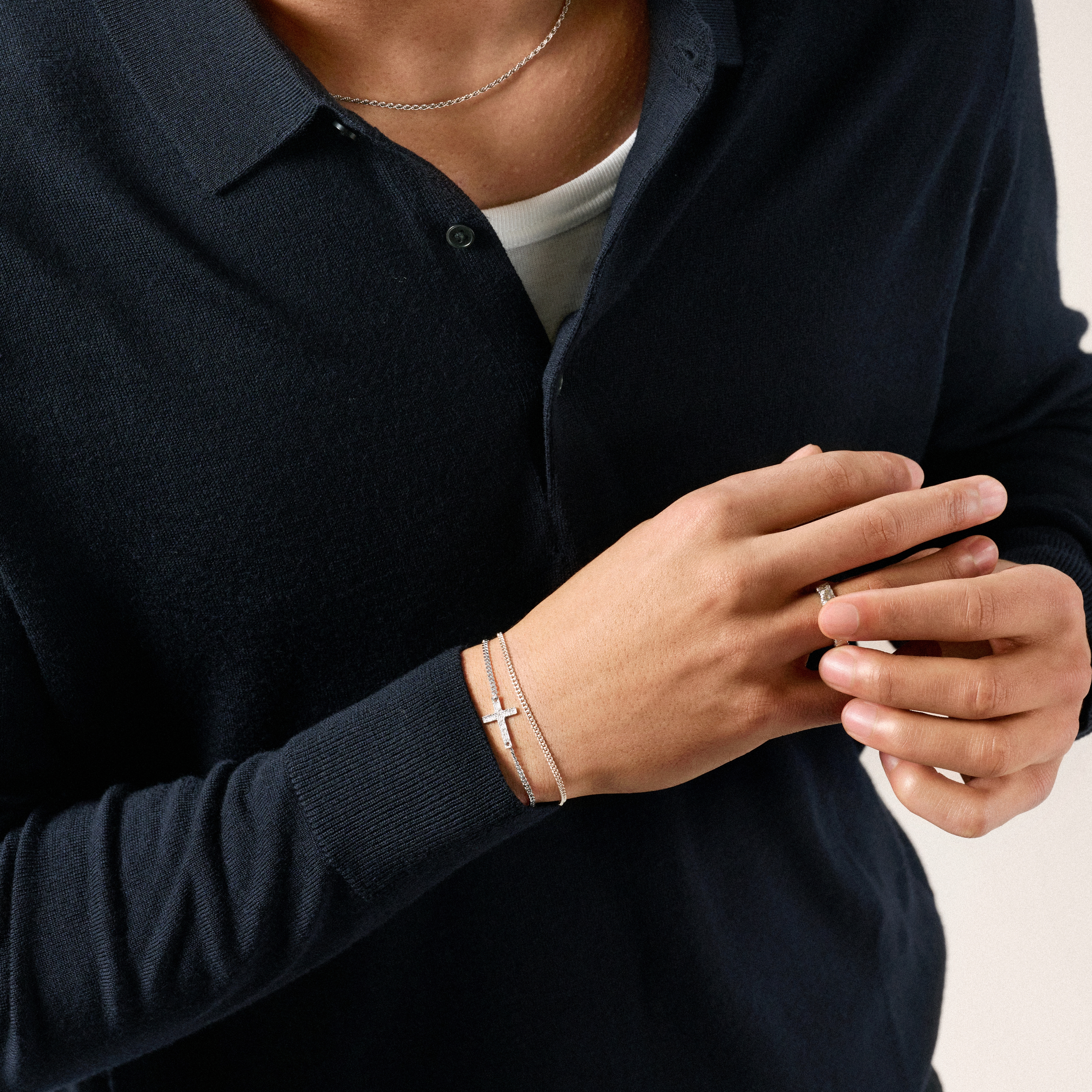 Argentia | 2 mm náramok z curb retiazky zo surového mincového striebra 925 bez povrchovej úpravy - 2