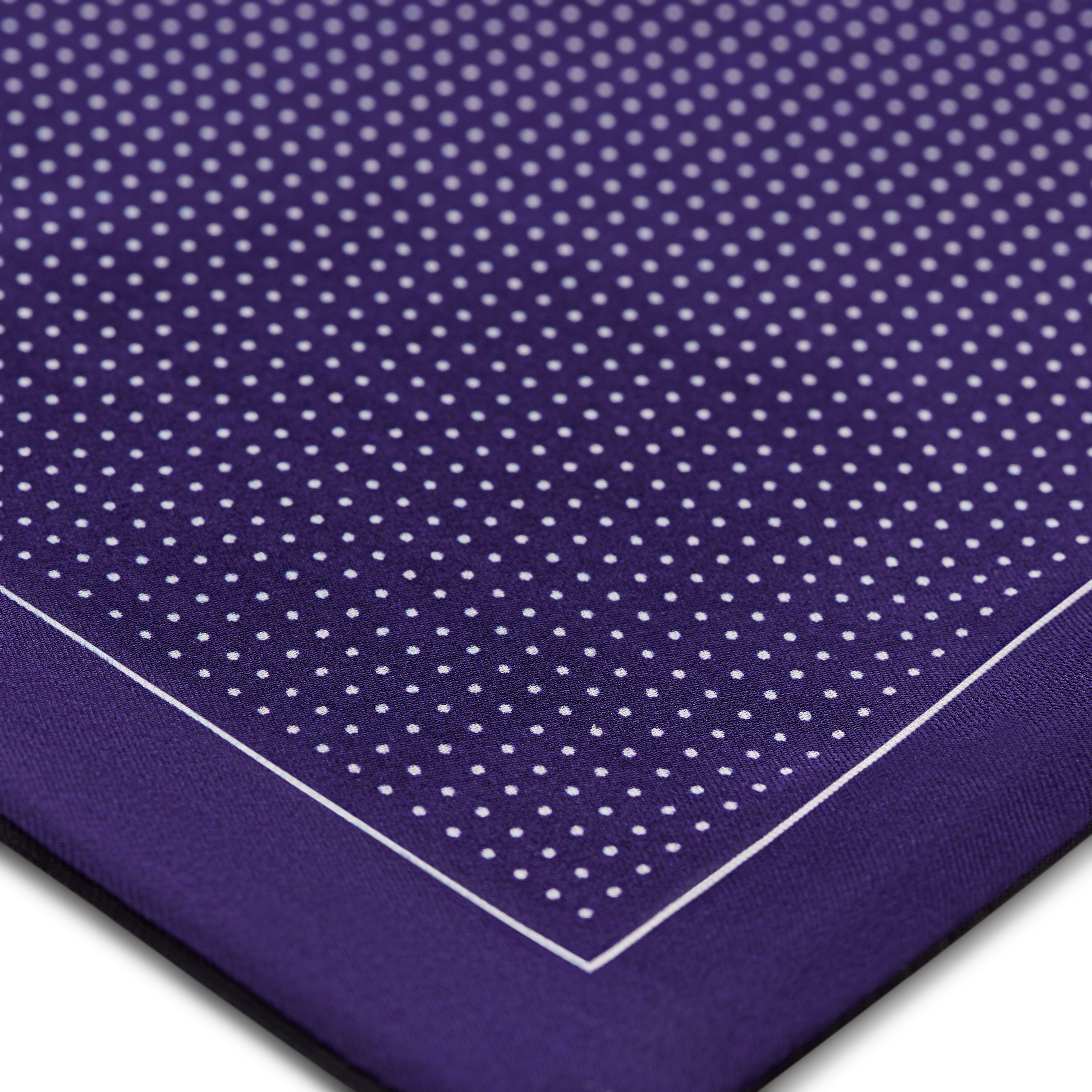 Elegio | Pañuelo de bolsillo reversible de seda azul con estampado de lunares y 4 tonos - 5