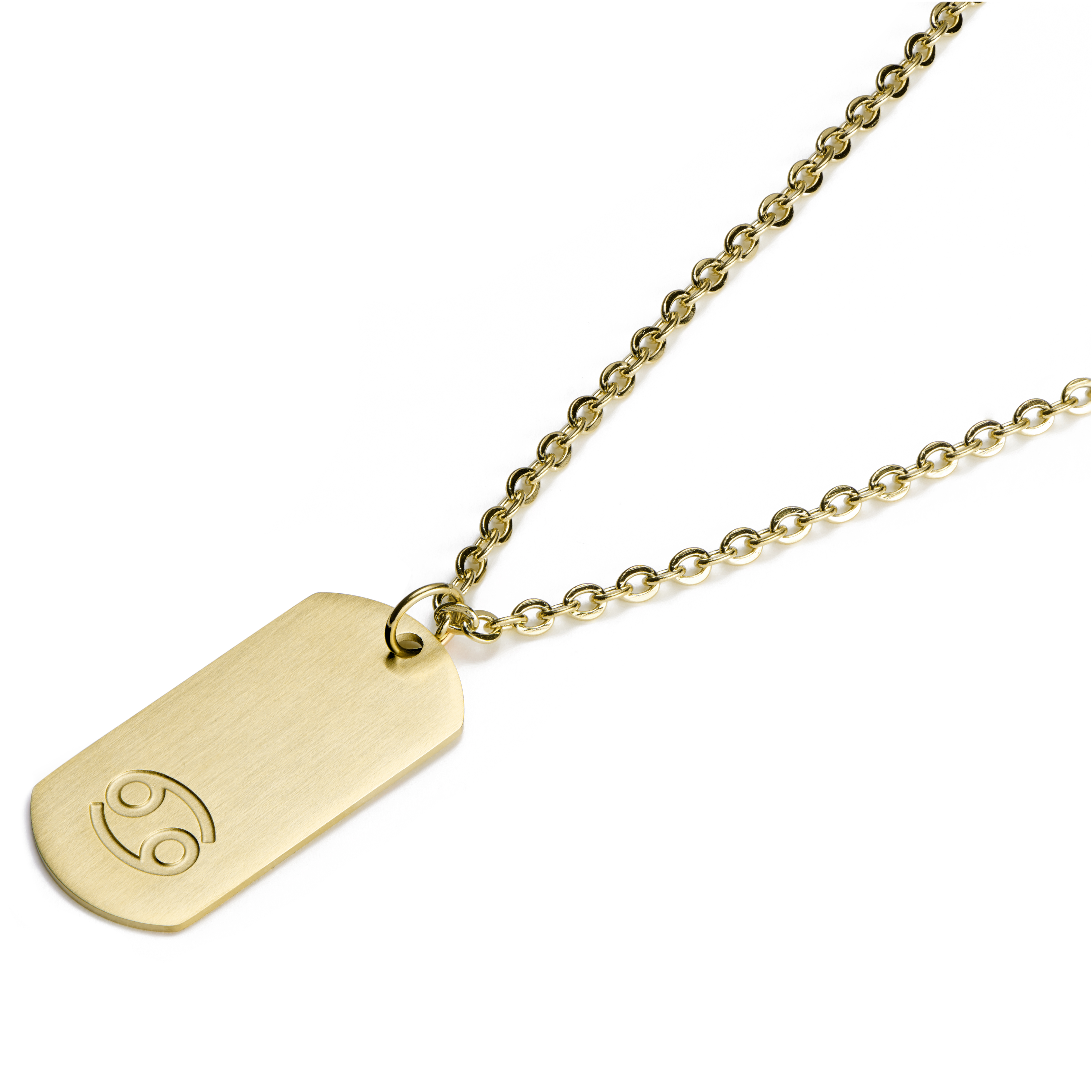 Colar Signo do Zodíaco em Aço Dourado Caranguejo - 7