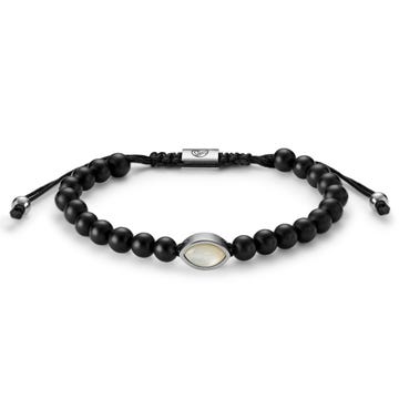 Atlantis | 1/4" (6 mm) Onyx Bead Bracelet with Mother-of-Pearl