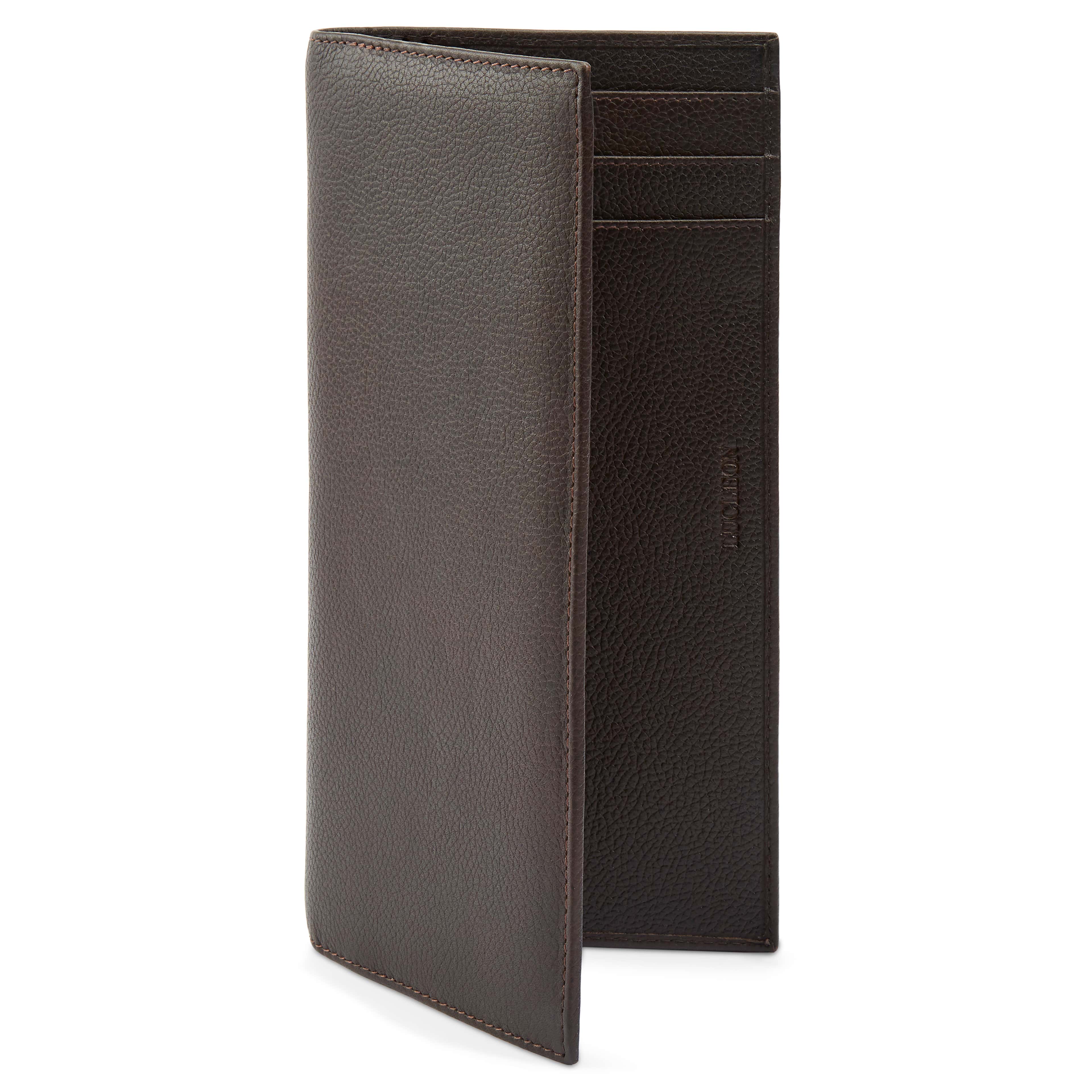 Lowe Dark-Brown Leather RFID-Blocking Travel Wallet   
