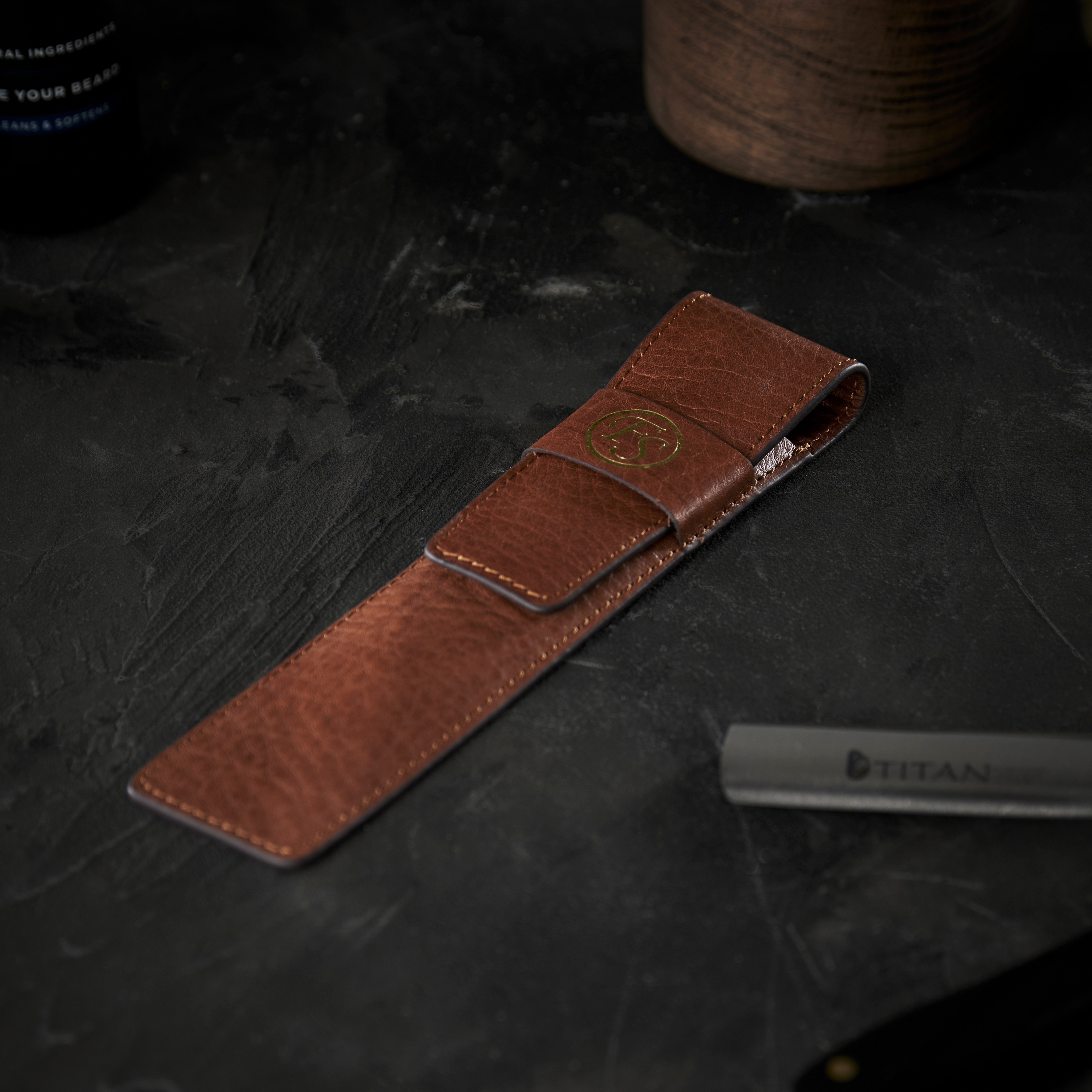 Brunt Läderfodral för Rakkniv - 4