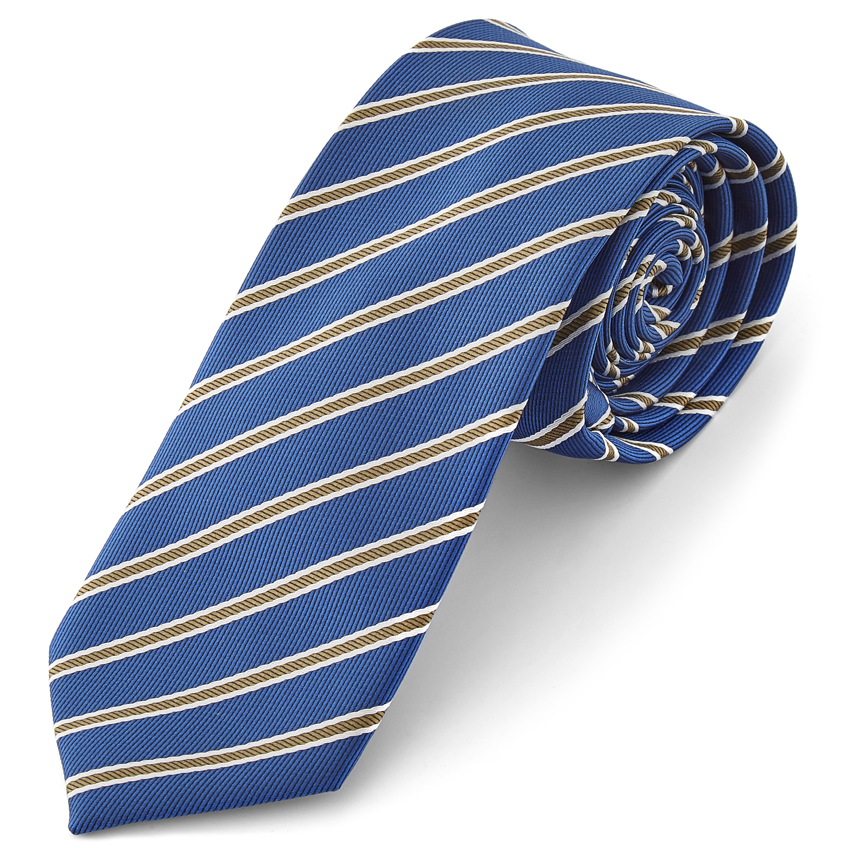 Blue & Gold Striped Tie | In stock! | Tailor Toki