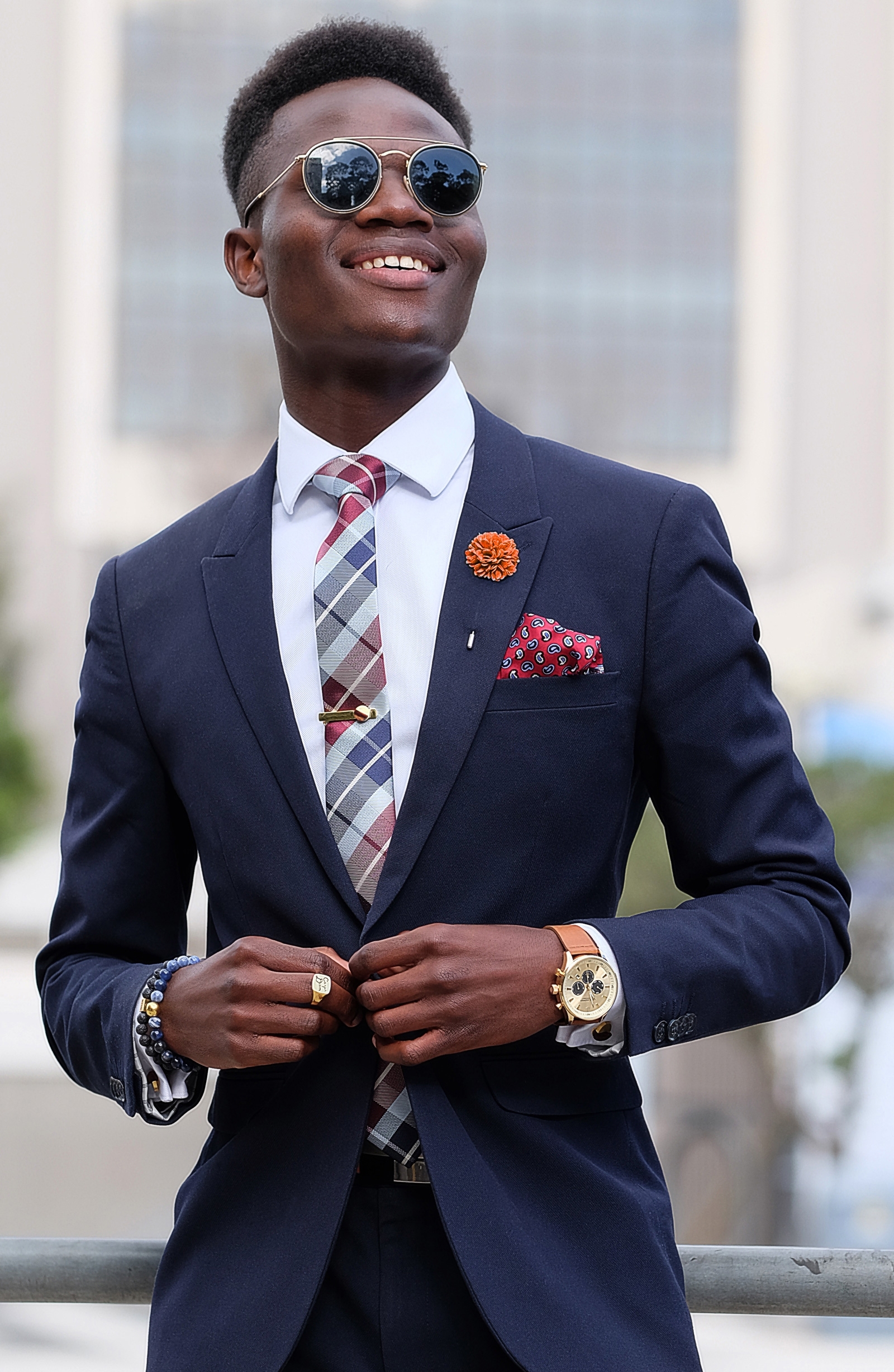 Spilla in tartan rosa - 4