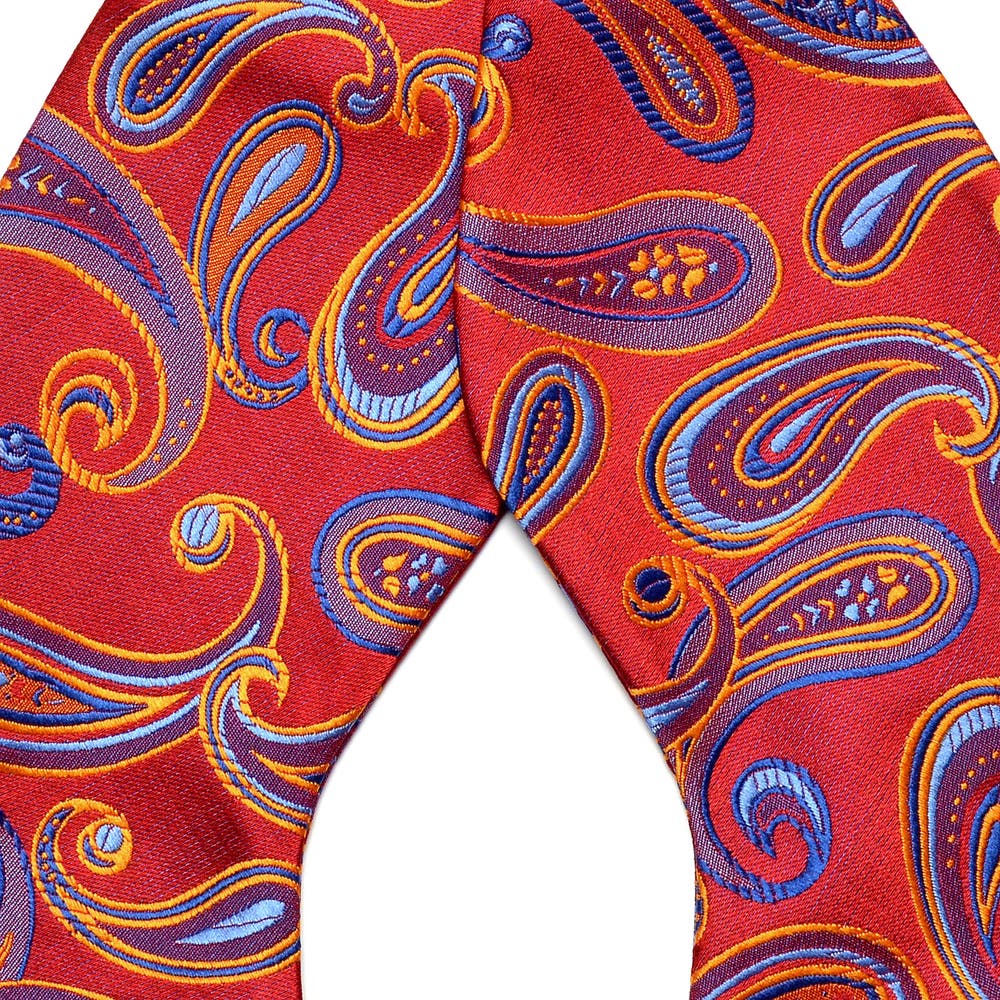 hover: Rode Paisley Zijden Zelfbinder Vlinderdas hover: Rode Paisley Zijden Zelfbinder Vlinderdas