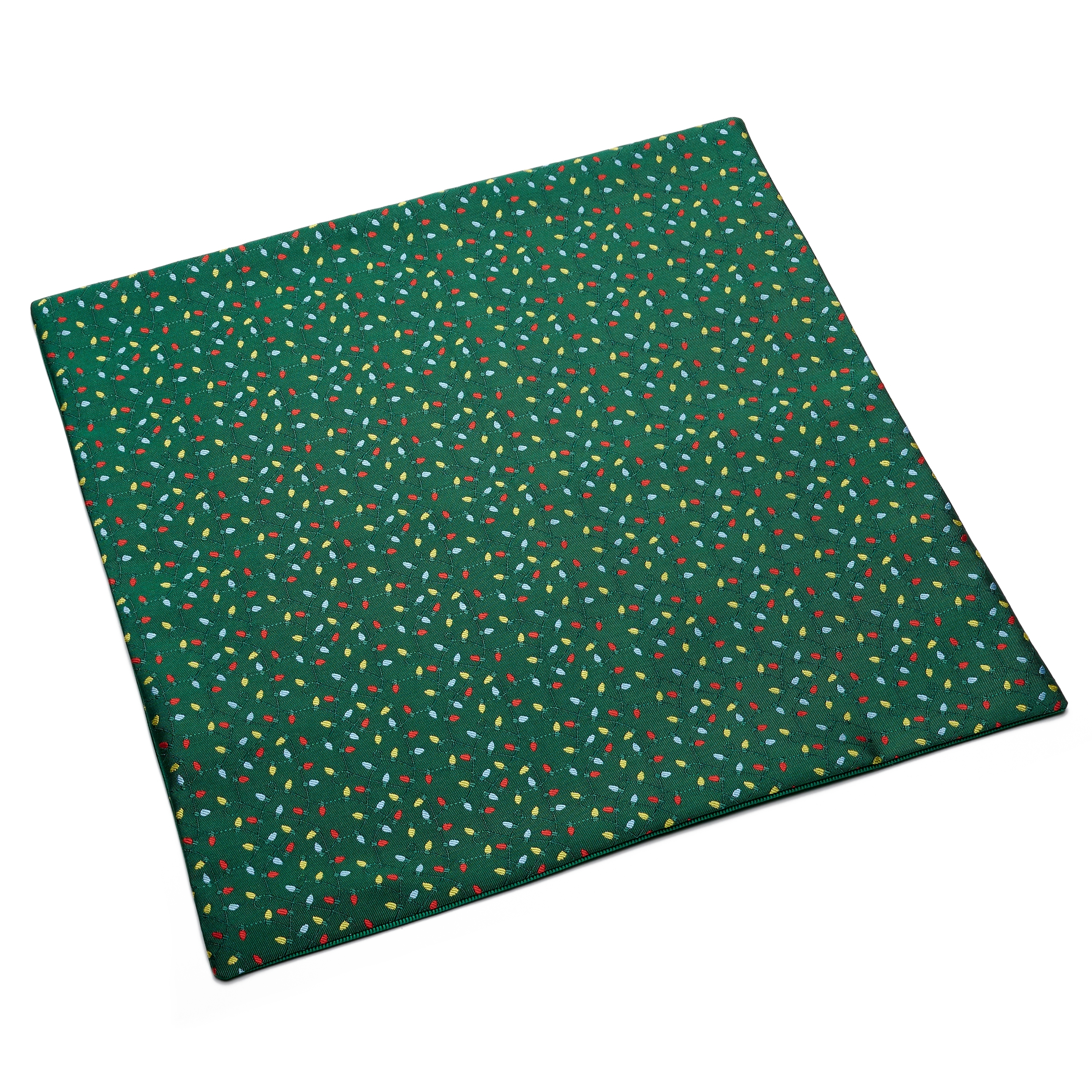 Green Christmas Lights Pocket Square - 4