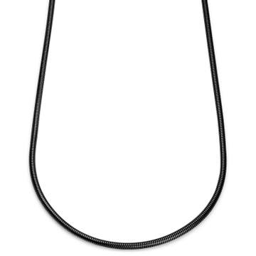 Essentials | 4 mm Gunmetal Schwarz Schlangenkette Halskette