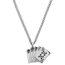 Ace | Silver-tone Royal Flush Pendant Necklace
