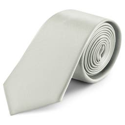 Cravată gri deschis satinată de 8 cm