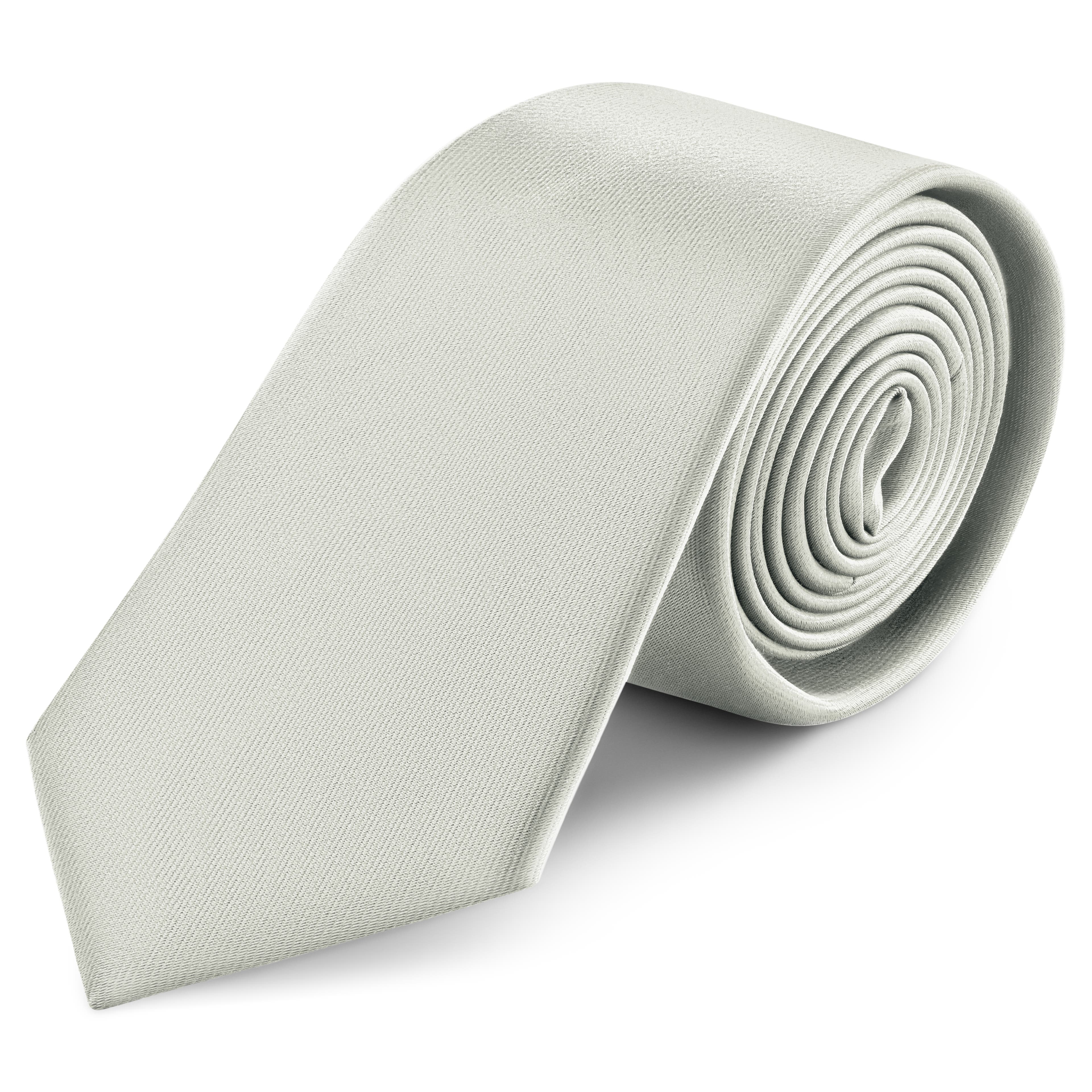 Világosszürke szatén nyakkendő - 8 cm
