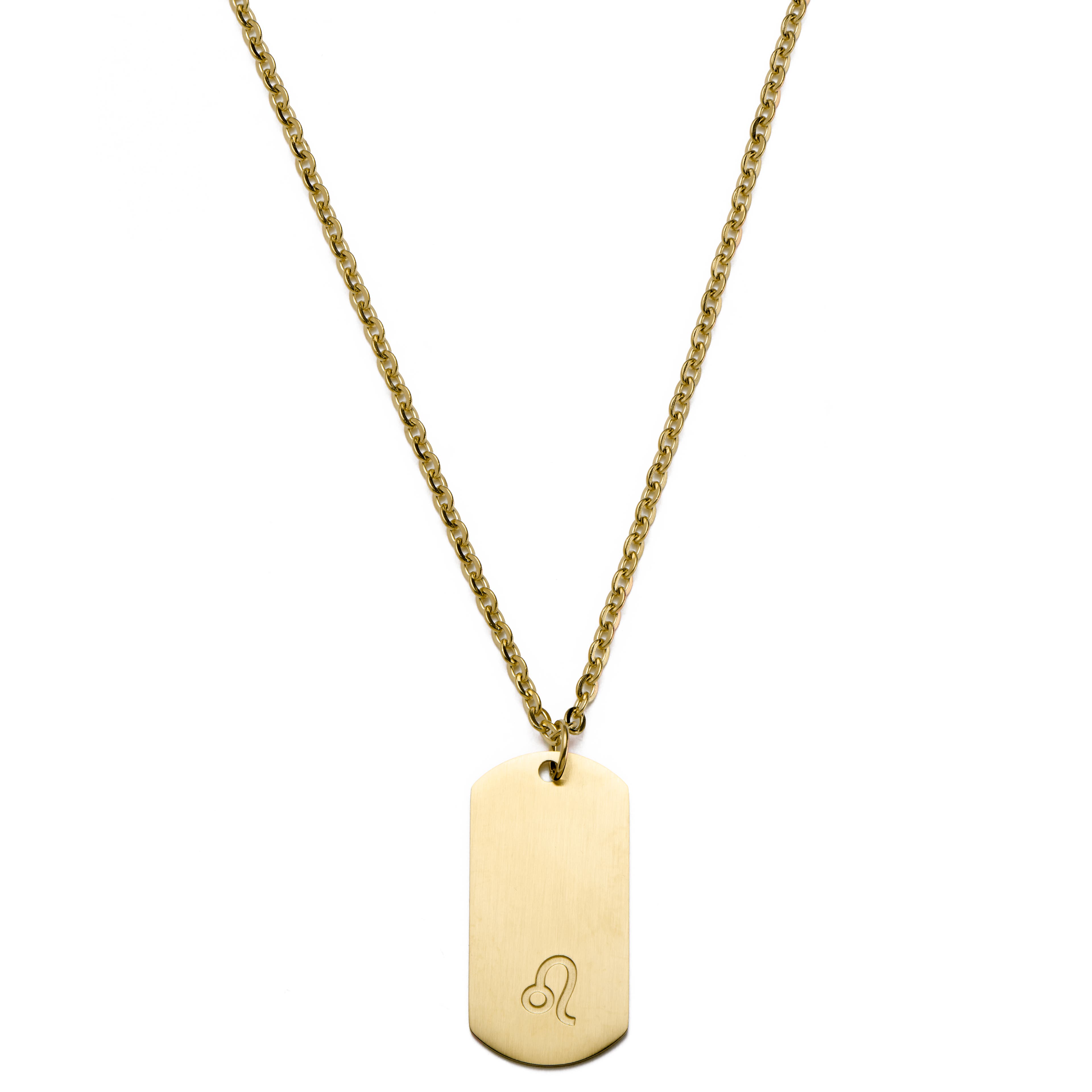Leo Zodiac Gold-Tone Steel Necklace