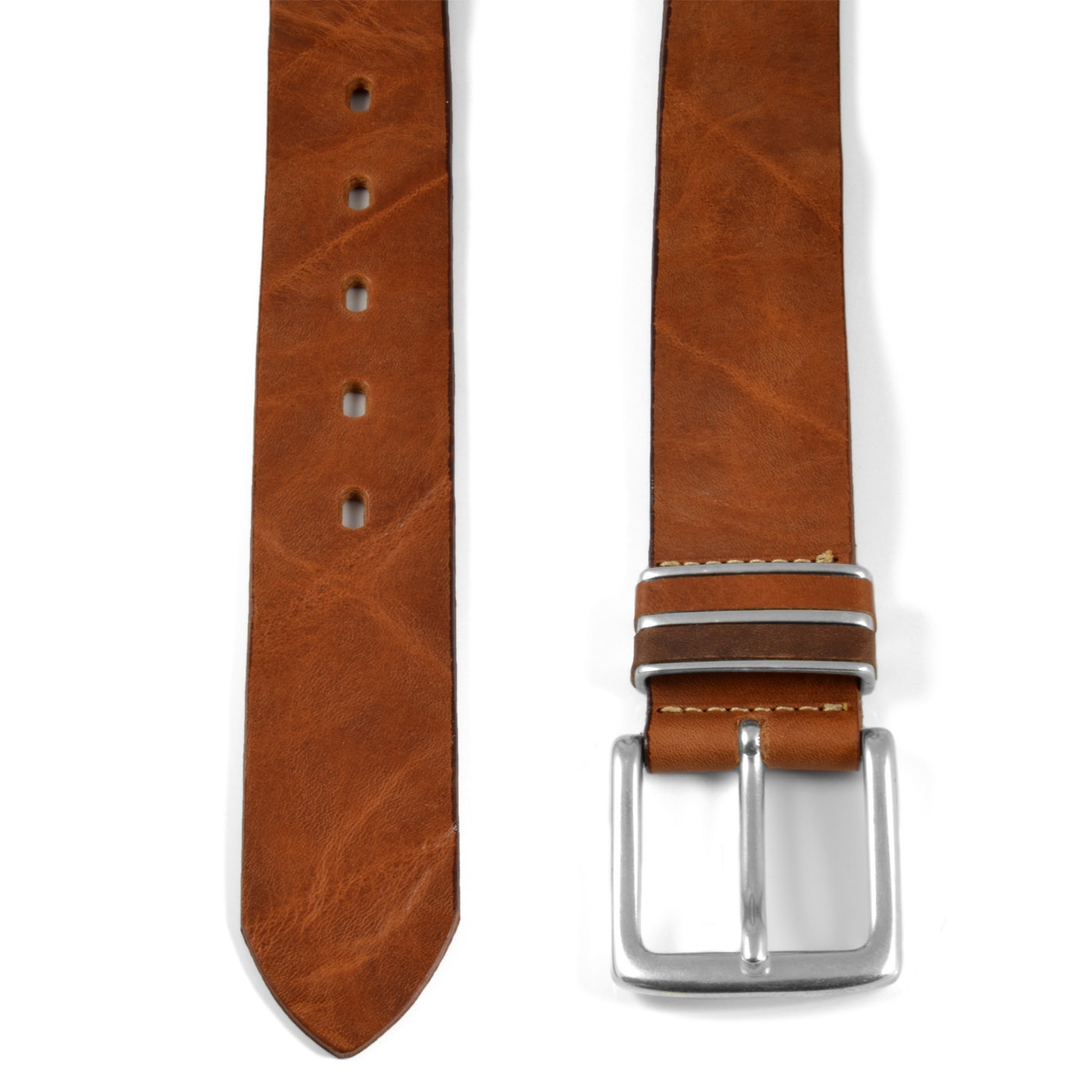 Klassiek Bruine Lederen Broeksriem - 2