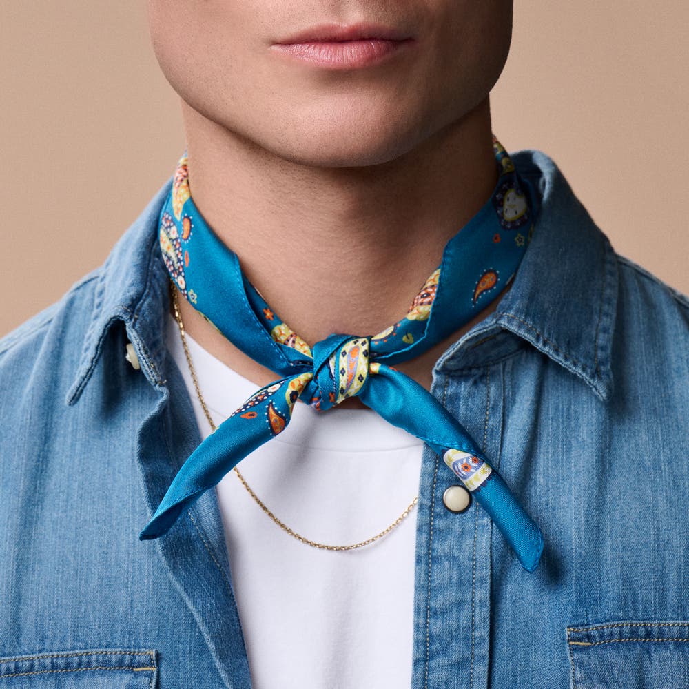 hover: Virtuo | Green and Yellow Paisley Silk Neckerchief hover: Virtuo | Green and Yellow Paisley Silk Neckerchief