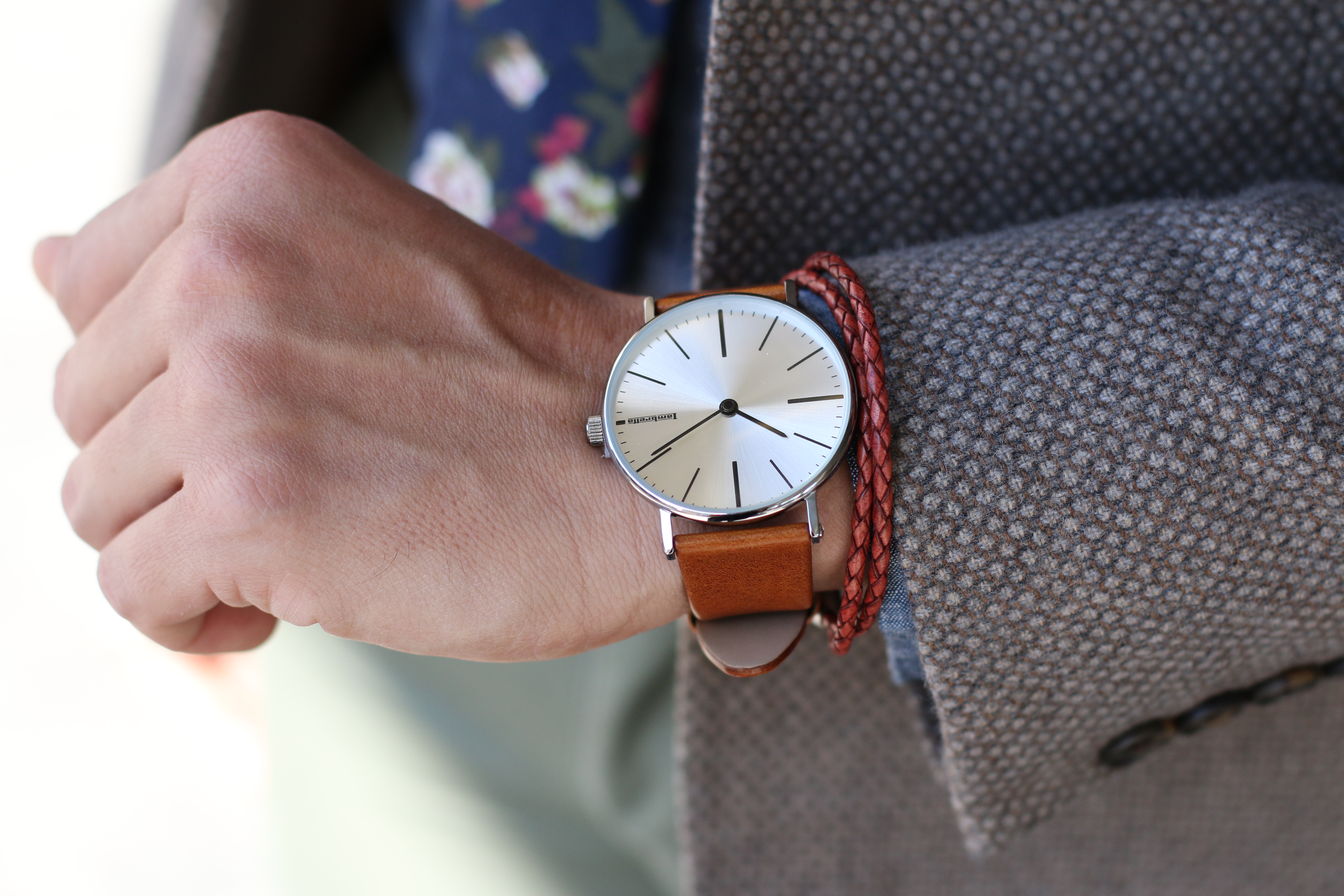 3mm Punaruskea Twist Bolo Nahkaranneke - 4