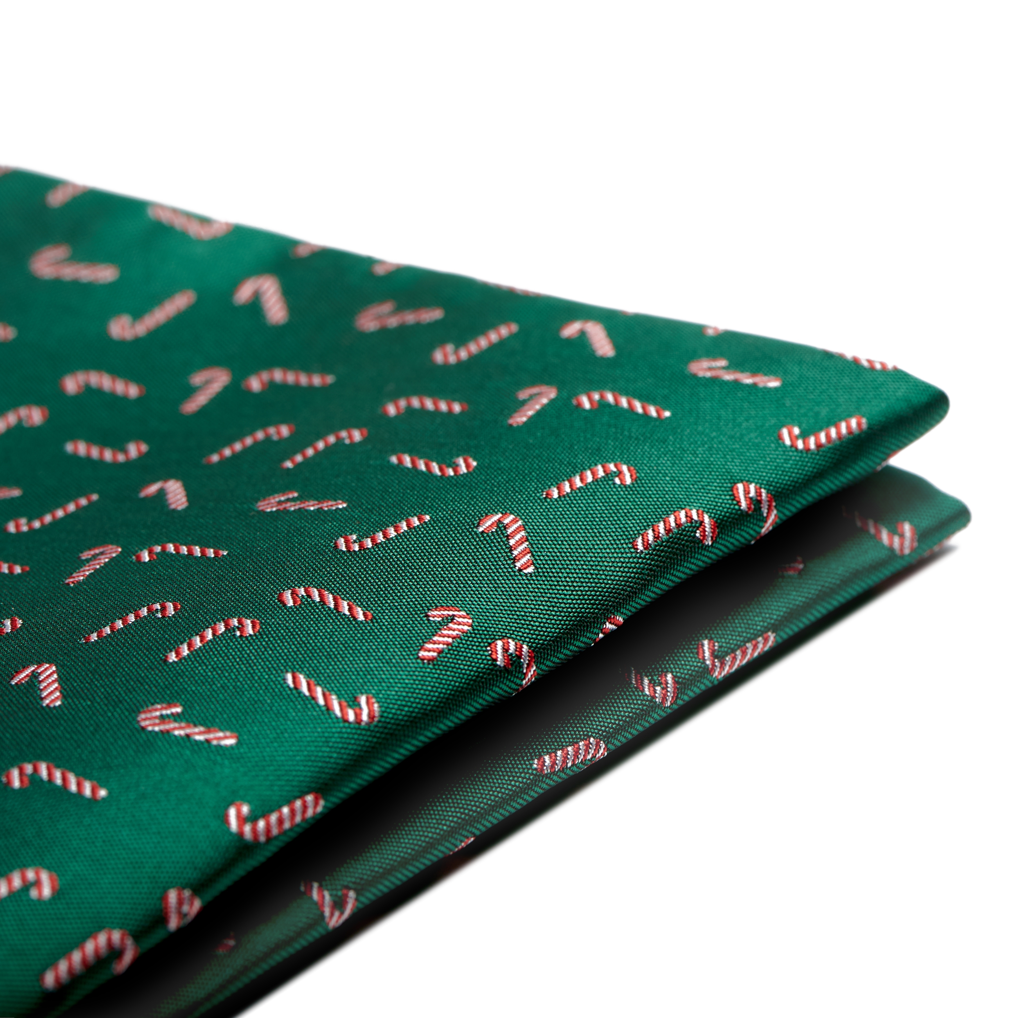 Green Christmas Candy Cane Pocket Square - 3