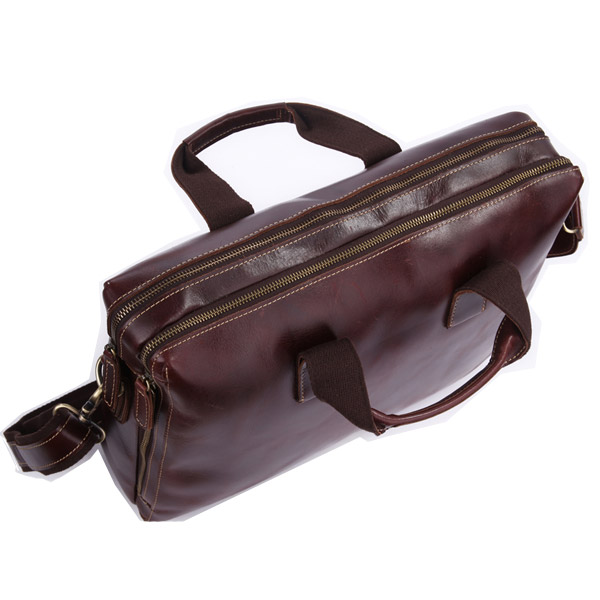 Brun Denim Fôret Skinnveske - 5