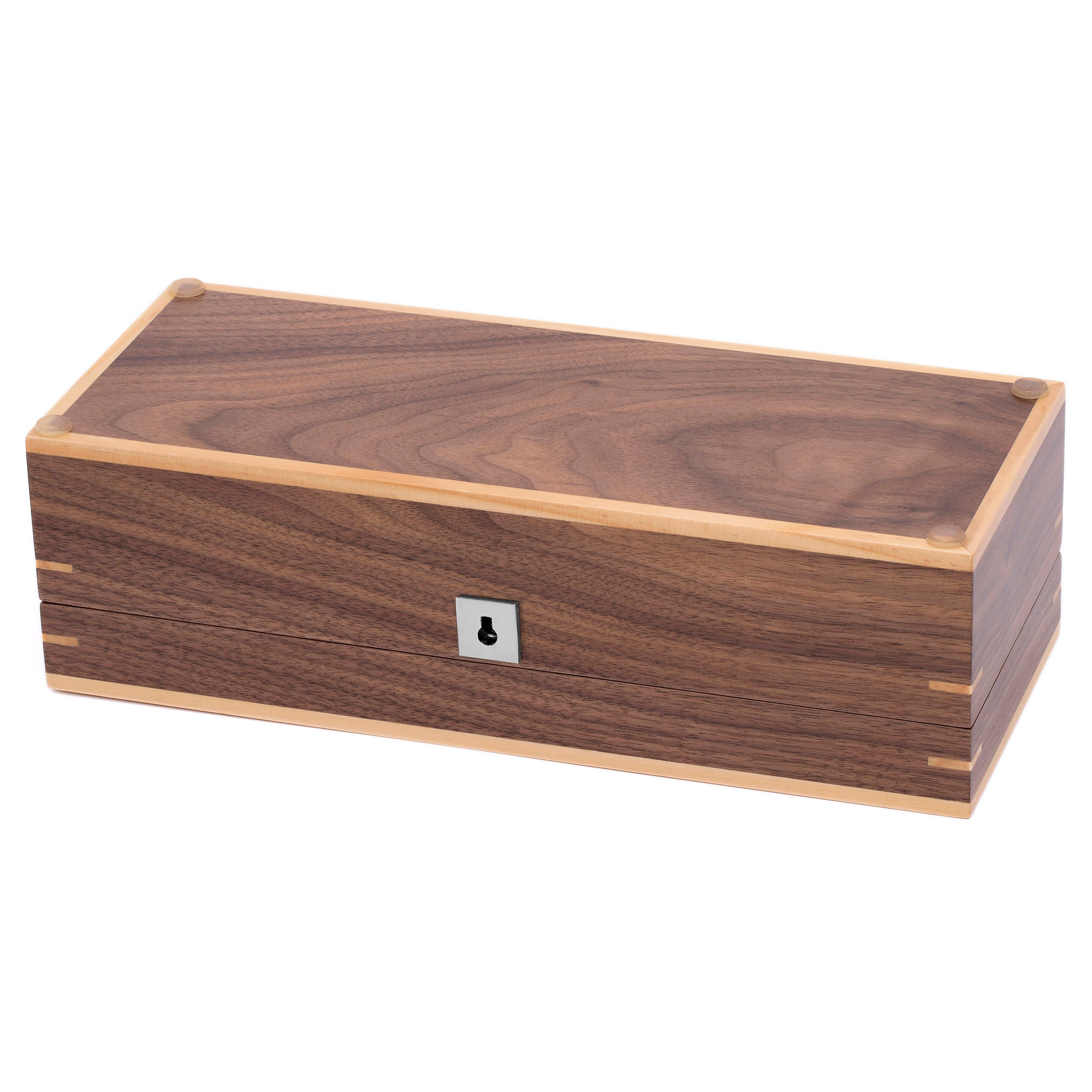 Kompakte Nussbaumholz Uhrenbox Für 5 Uhren - 4