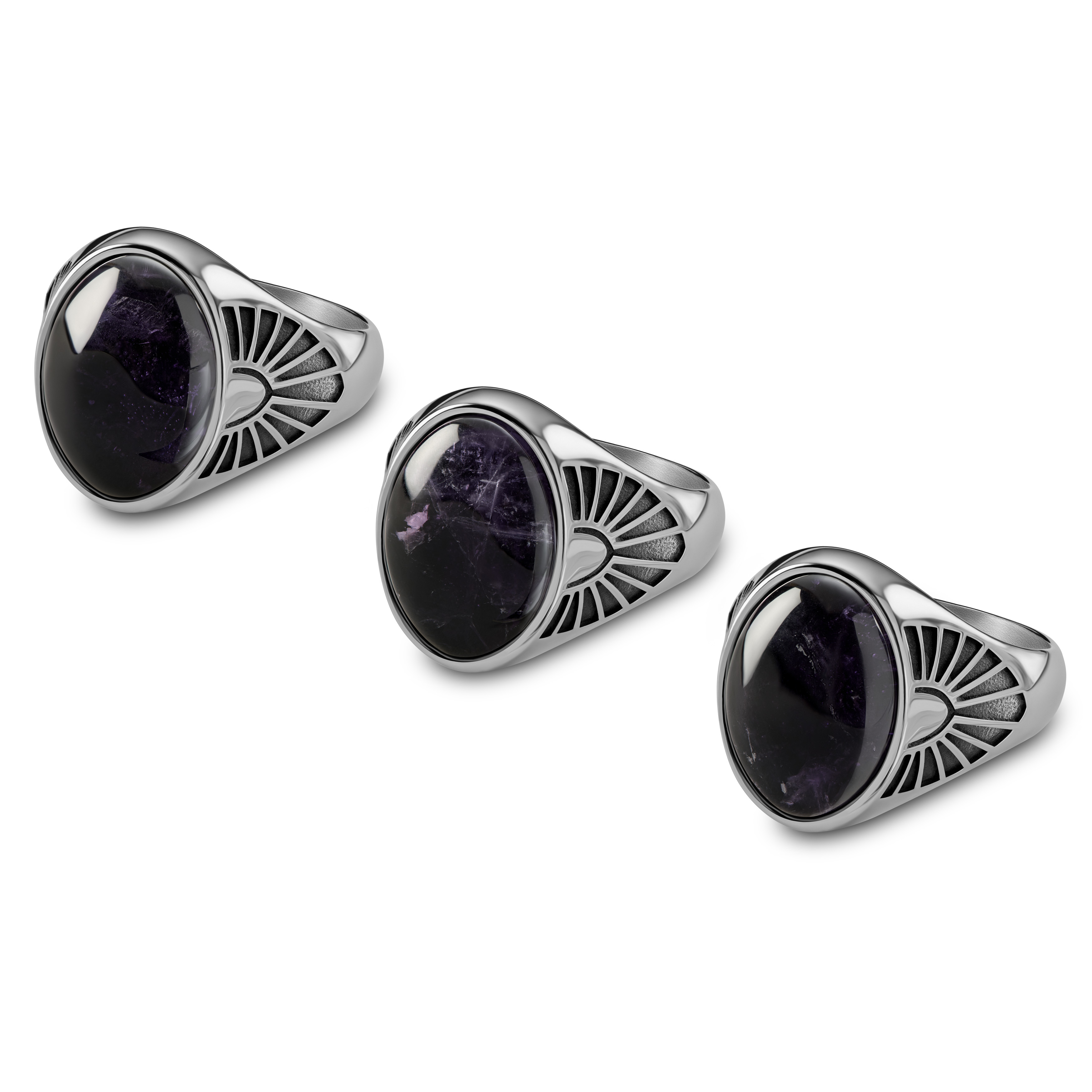 Atlantis | Amethyst Signet Ring - 5