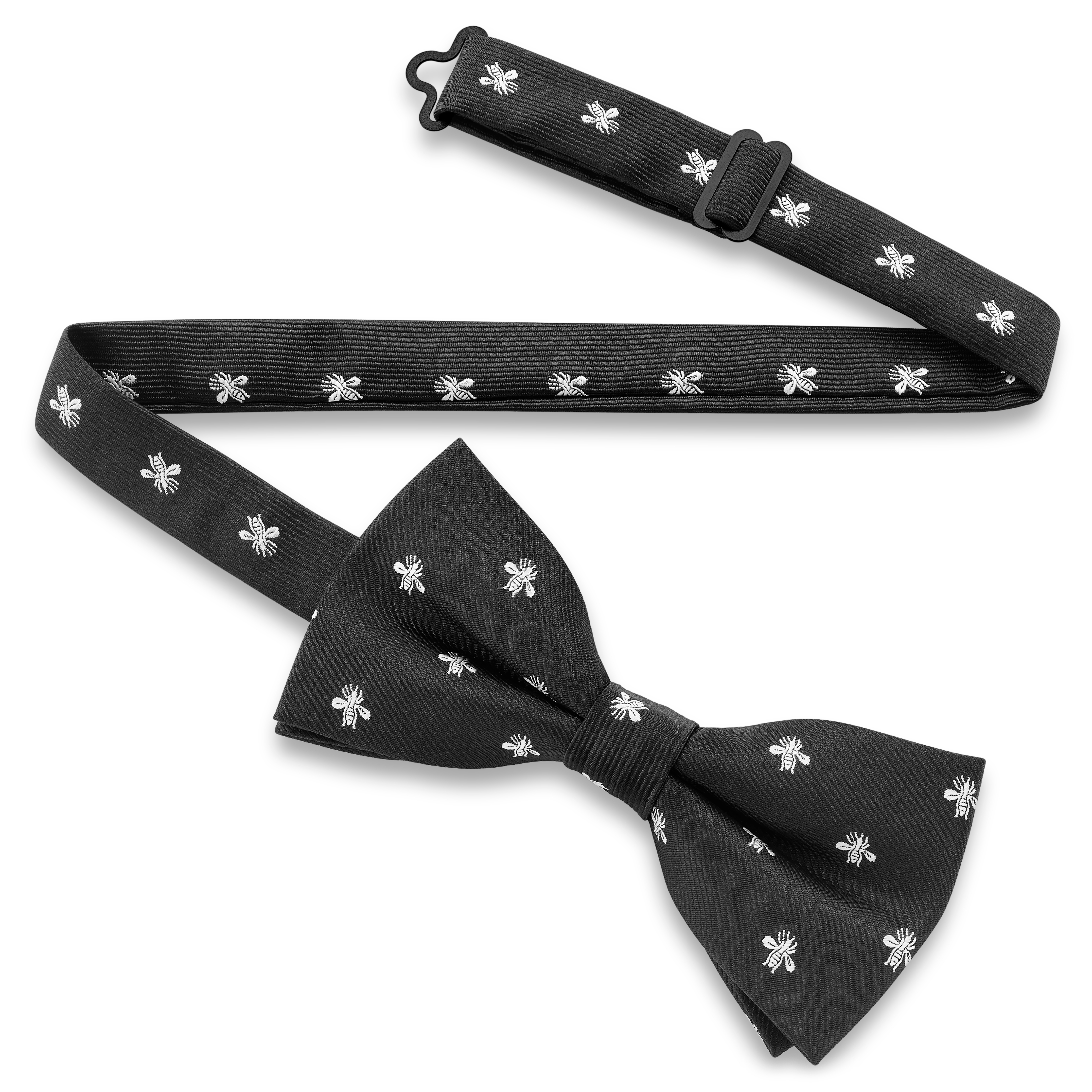 Zoikos | Black & White Bee Pre-Tied Bow Tie - 2