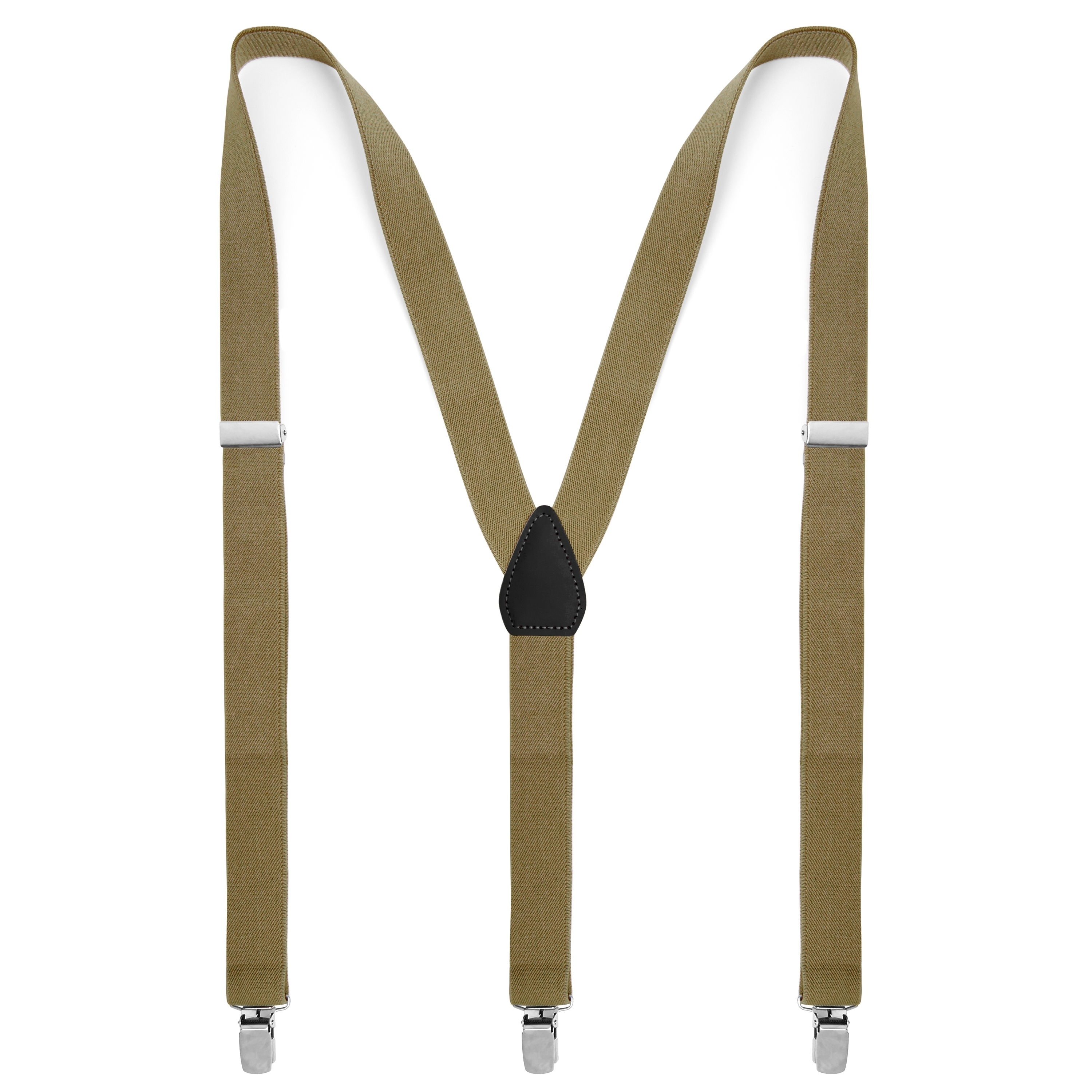 Zestaw wstępnie zawiązanej muszki w kolorze jasnoszarym i szelek w kolorze zielonooliwkowym - 3