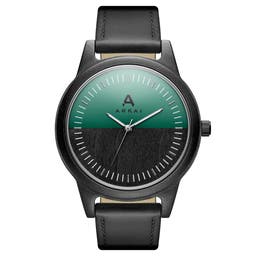 Arbor | Groen Esdoorn Horloge met Tweekleurige Wijzerplaat