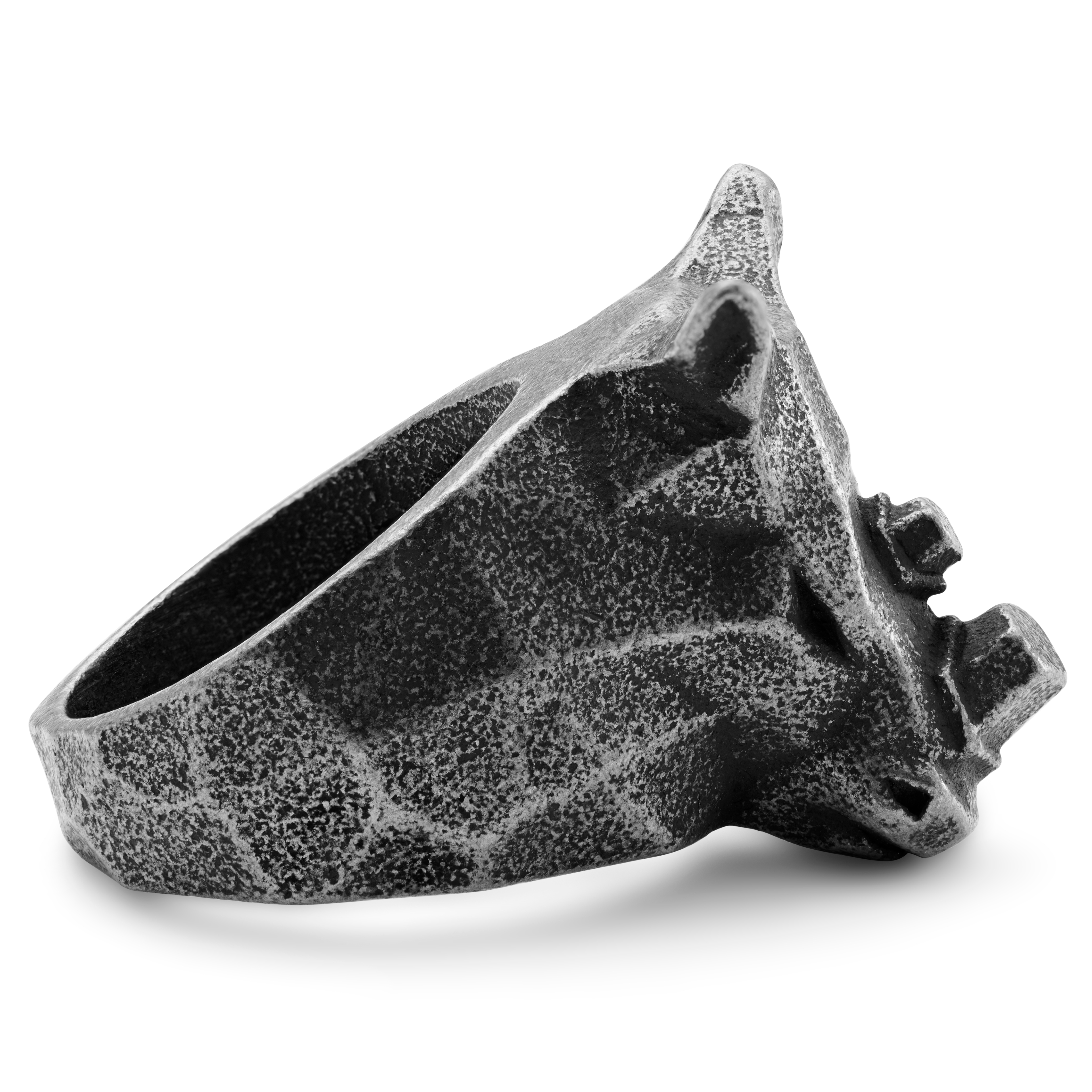 Mack sivi prsten s glavom nosoroga - 5