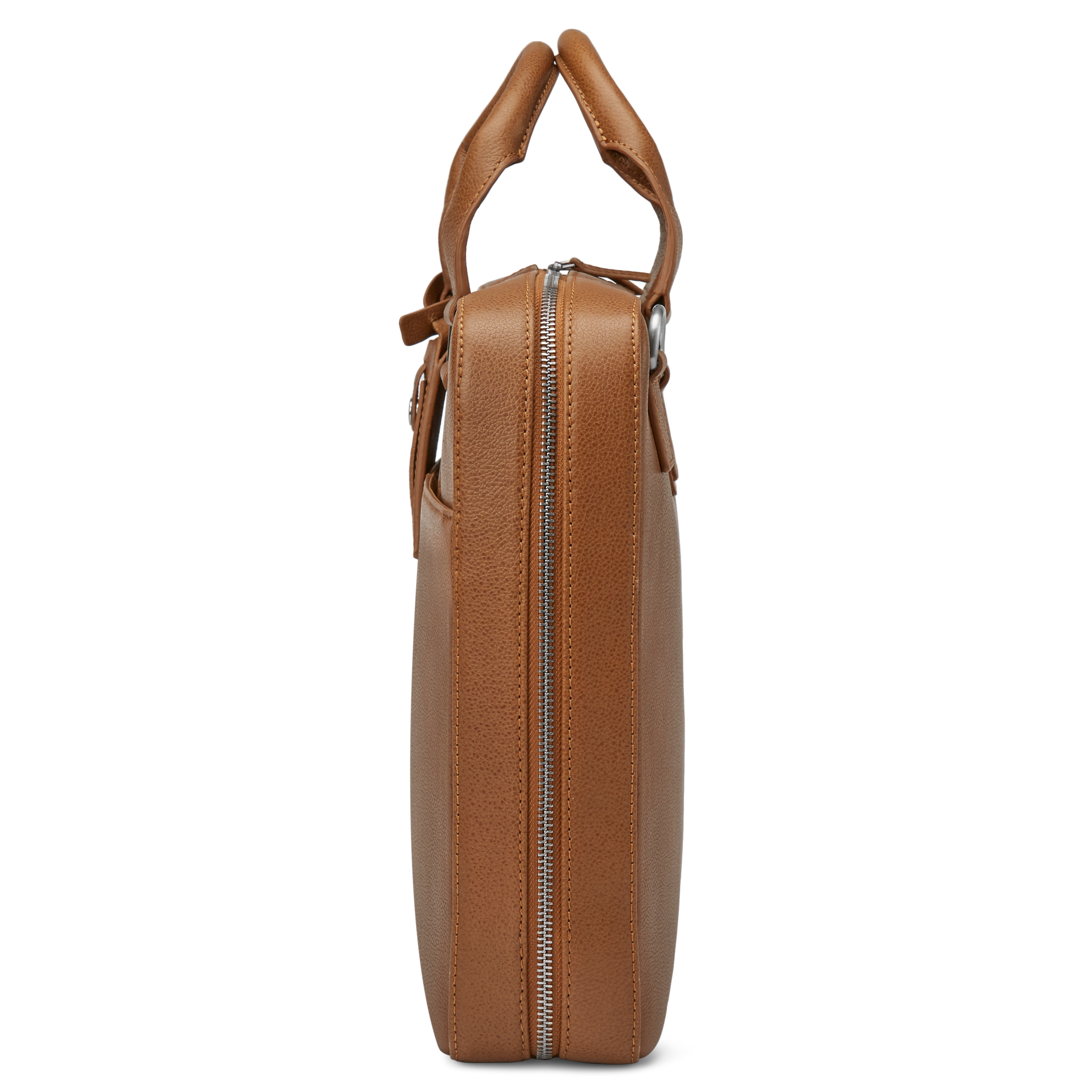 Scott Tan Leather Laptop Briefcase - 5