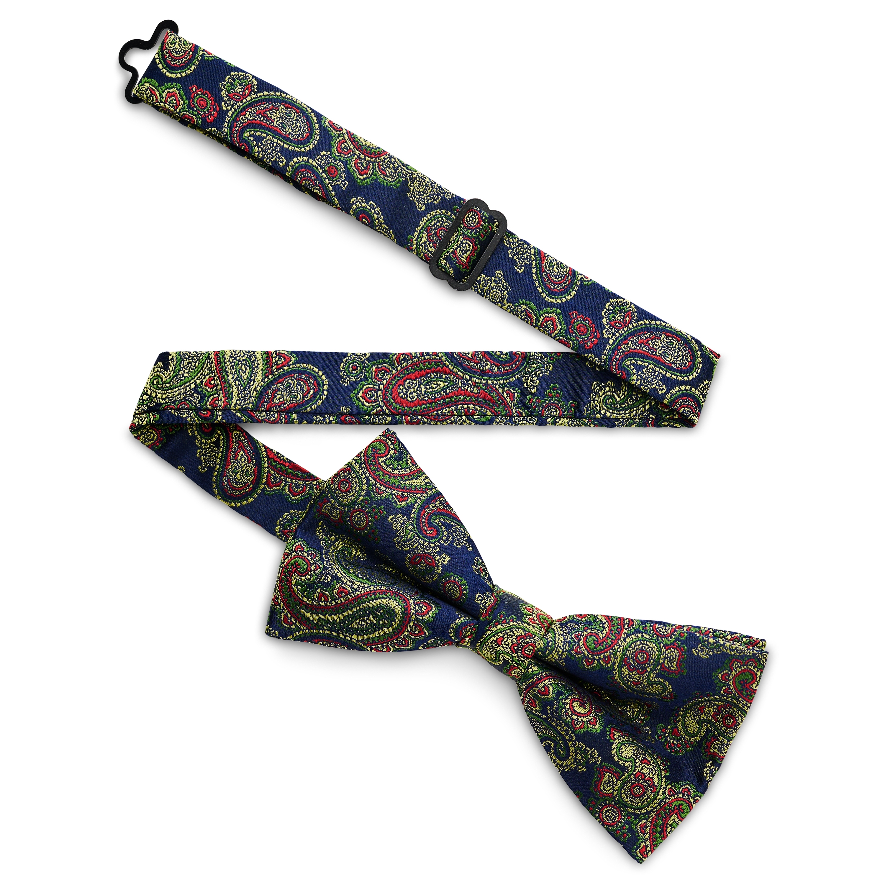 Colourful LIGHT BLUE PAISLEY Pattern Silk Pre-Tied Bow tie - 5