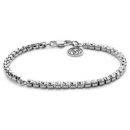 Amager | Silver-Tone Zirconia Stainless Steel Chain Bracelet