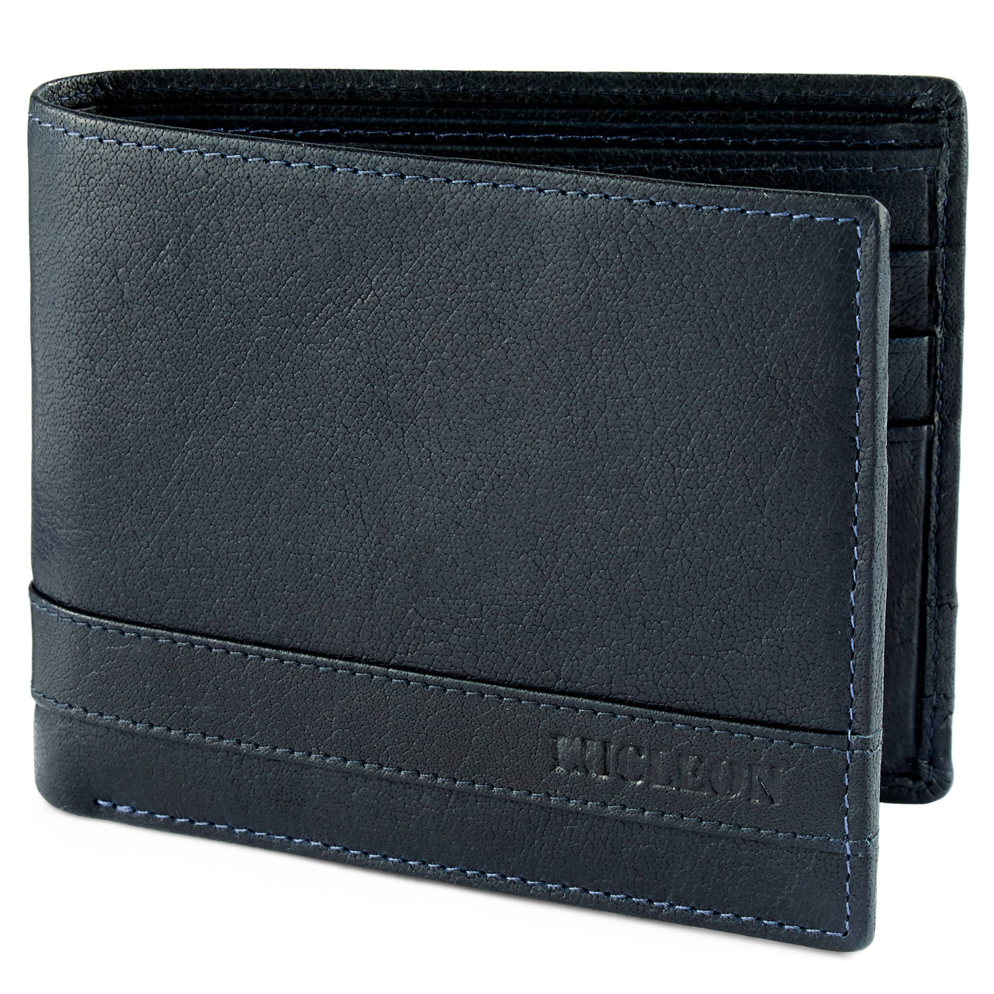 Cartera de cuero de lujo azul marino RFID Montreal - 1