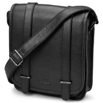 Black Full-Grain Leather Messenger Bag Black Full-Grain Leather Messenger Bag