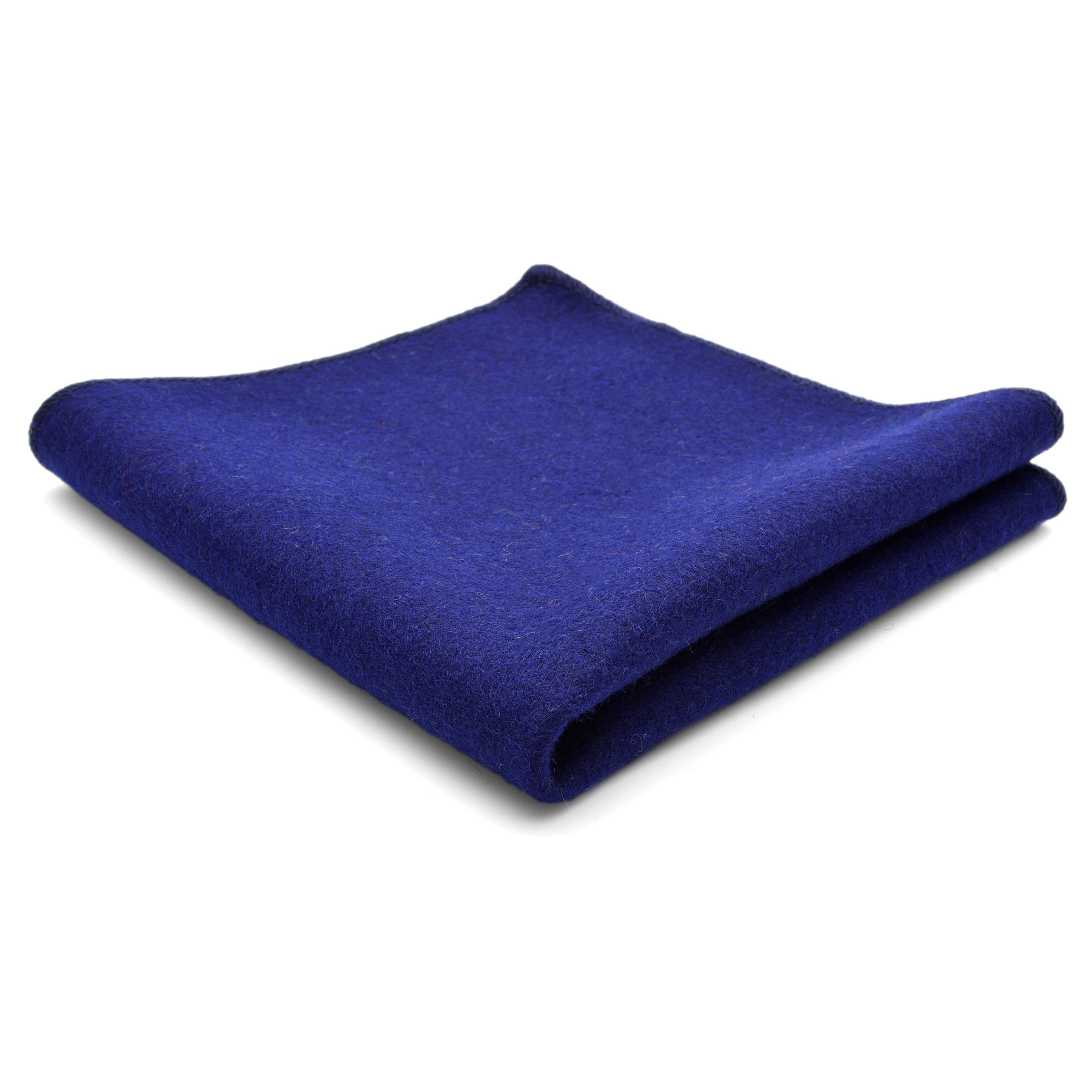 Pochette de costume en laine bleue, coutures à la main