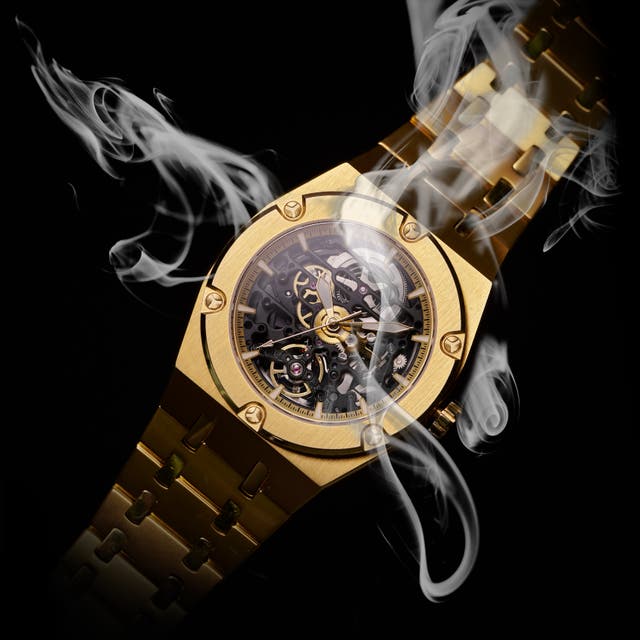 Mamut | Gold-Tone Automatic Skeleton Watch With Gold Movement | In ...