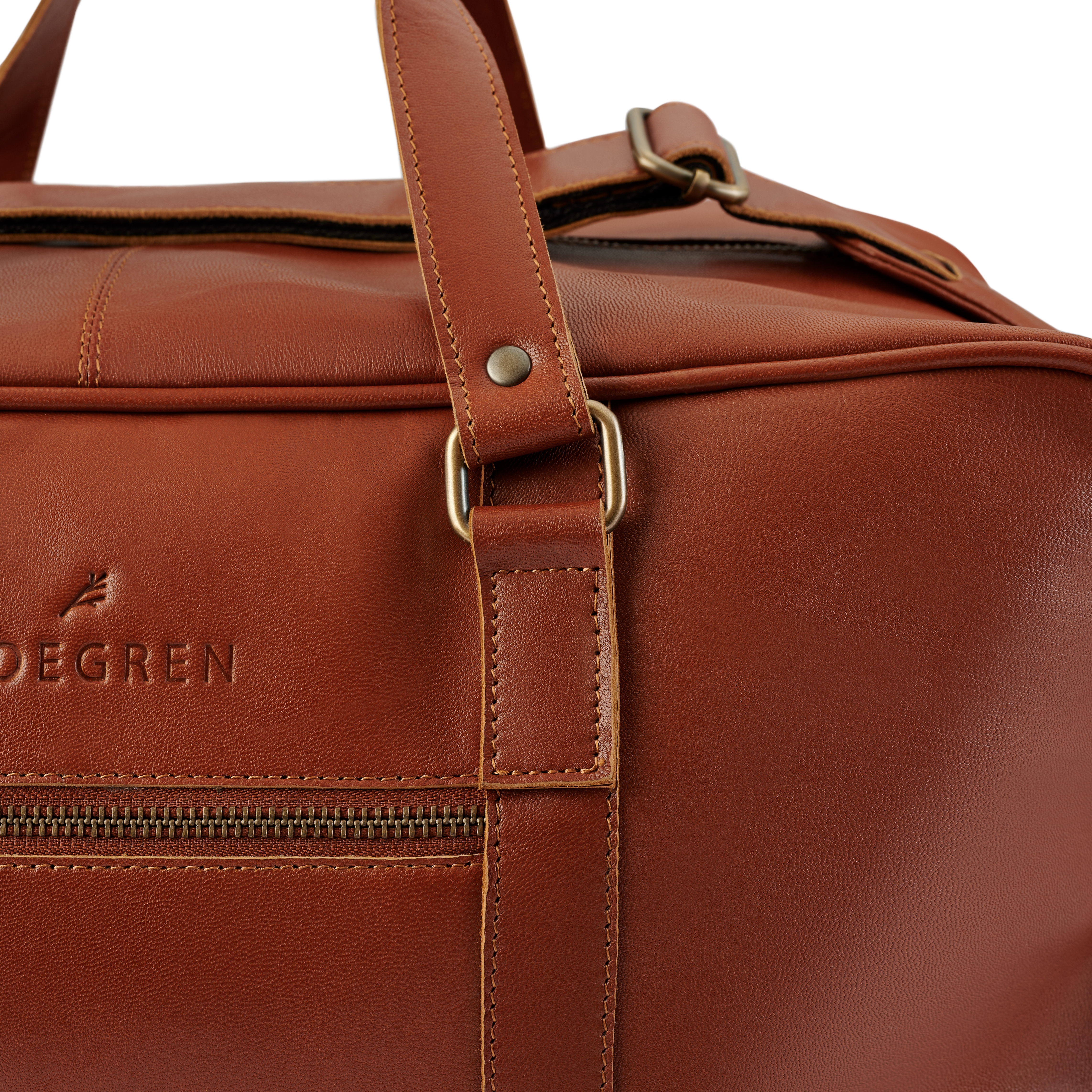 Fidei | Large Mocha Full Grain Goat Leather Weekend Bag - 9