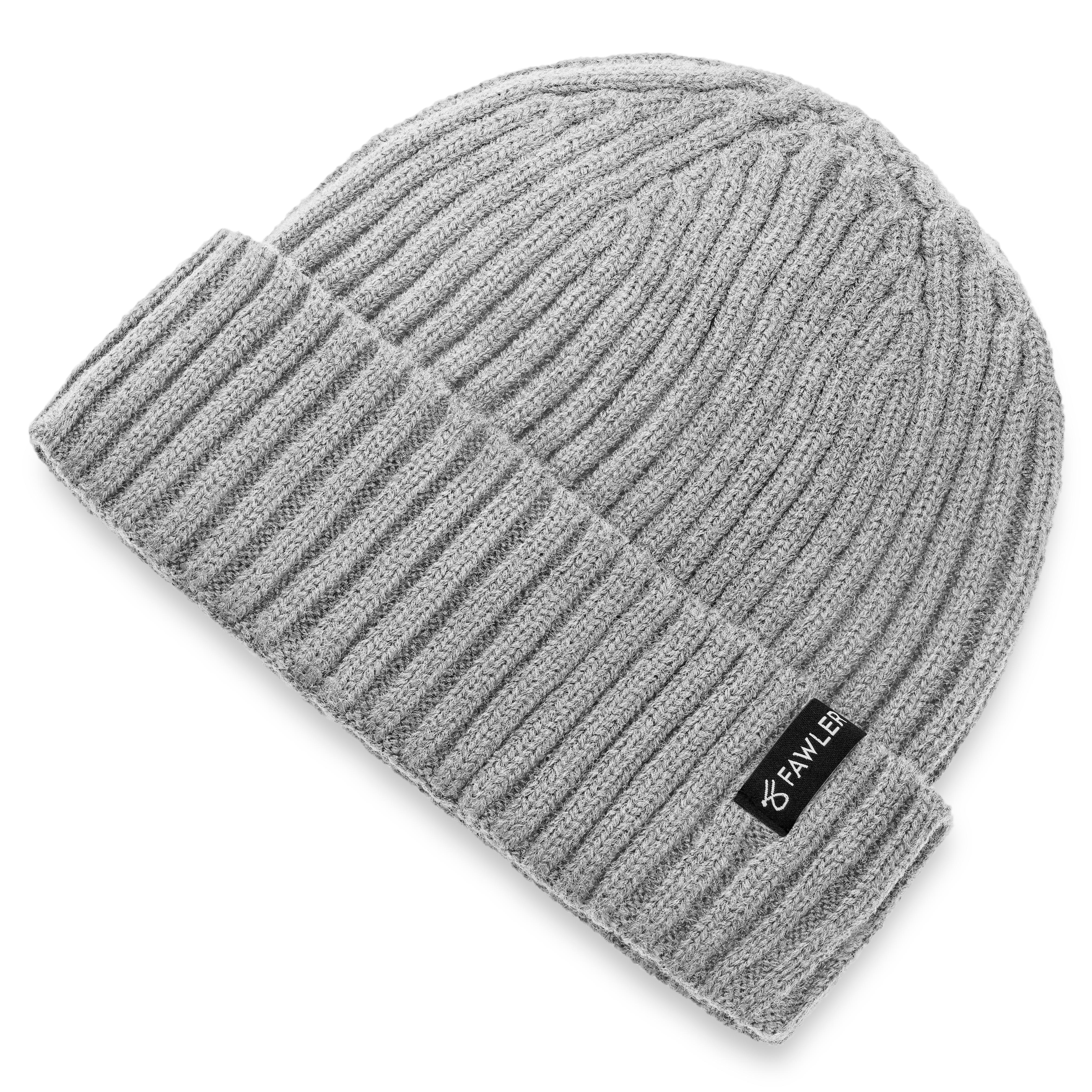 Arctic | Svetlo siv rebrasto pleten beanie iz volnene mešanice - 4
