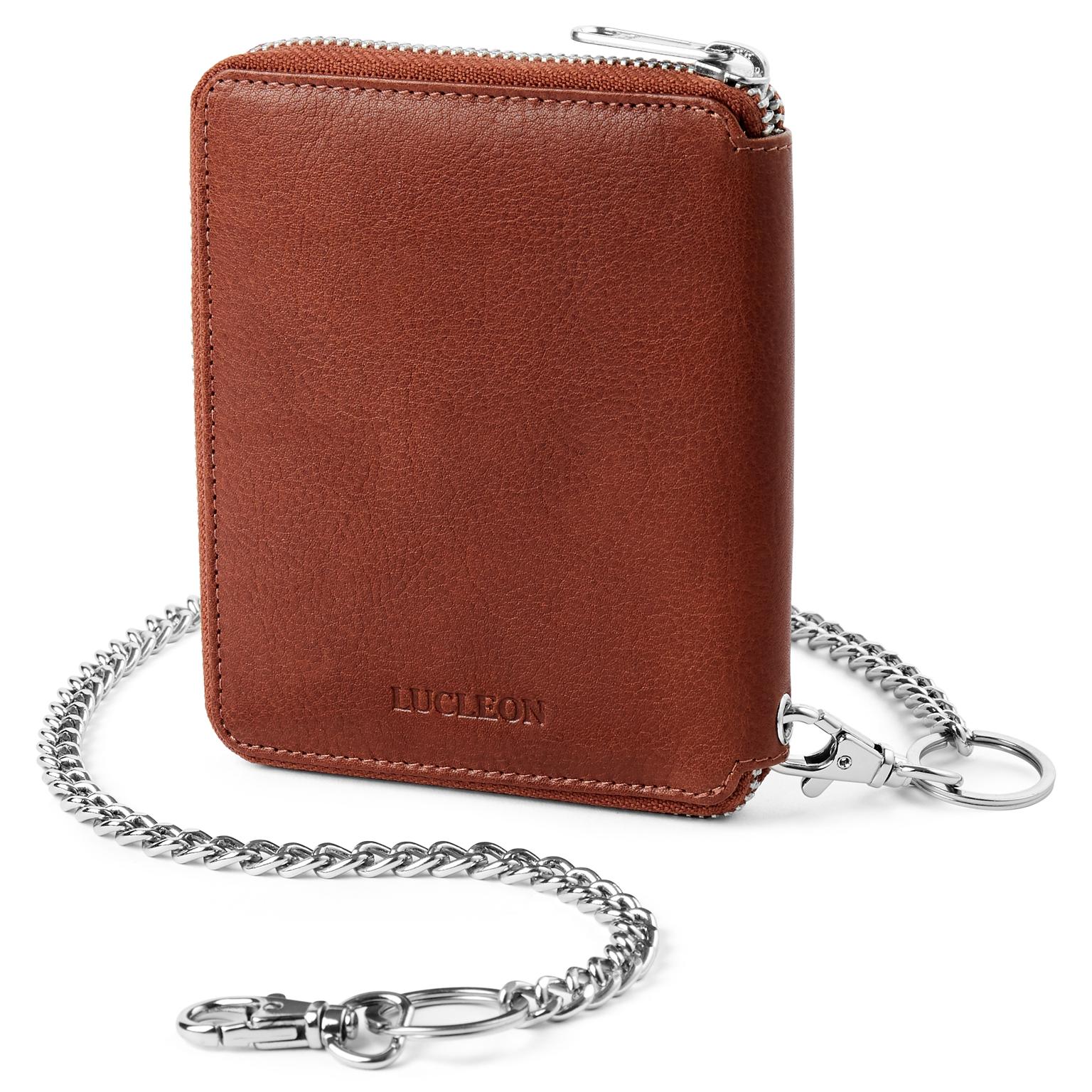 Cartera de cuero canela RFID Lamar Cartera de cuero canela RFID Lamar