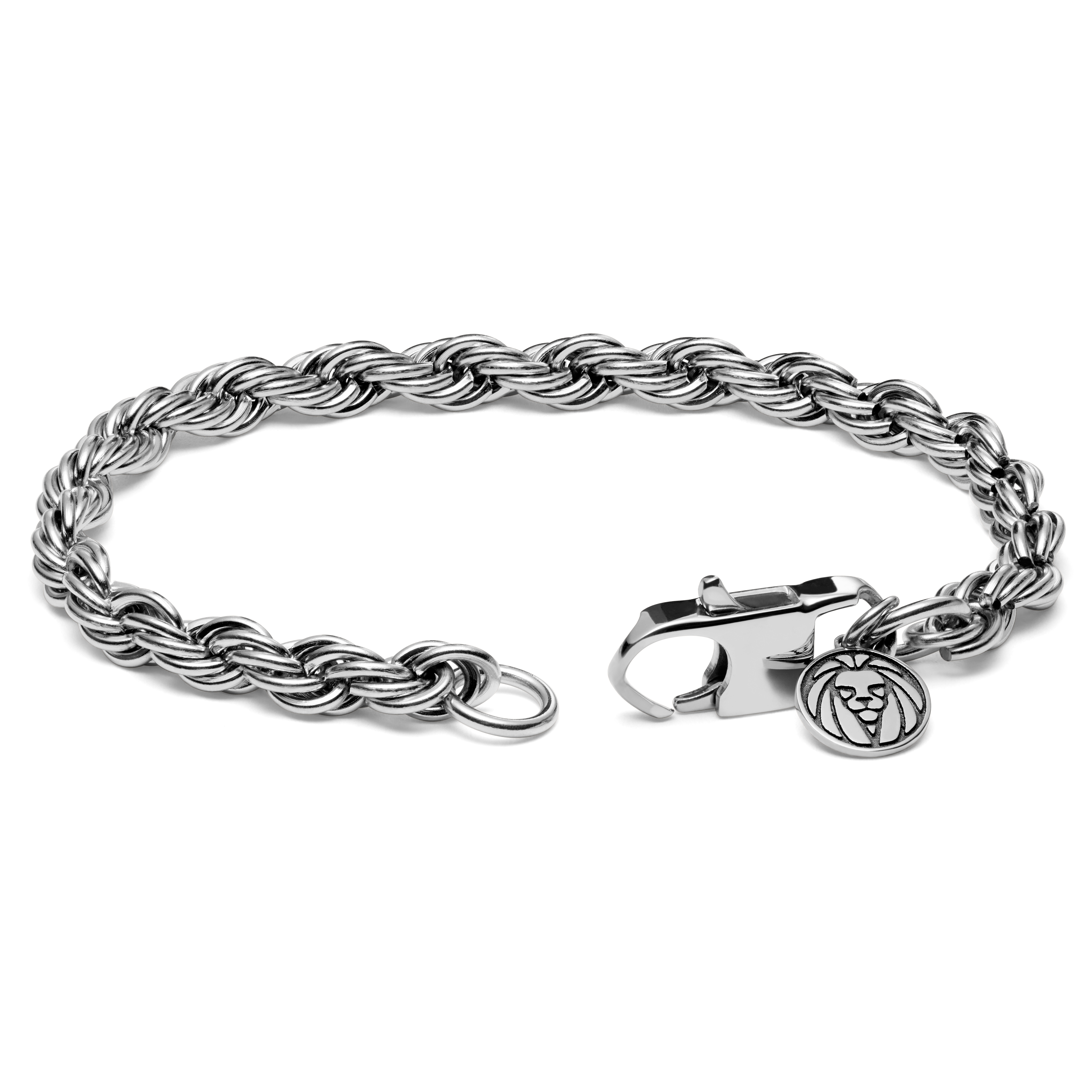 Corwin Amager Zilverkleurige 6 mm Touwketting-armband - 2