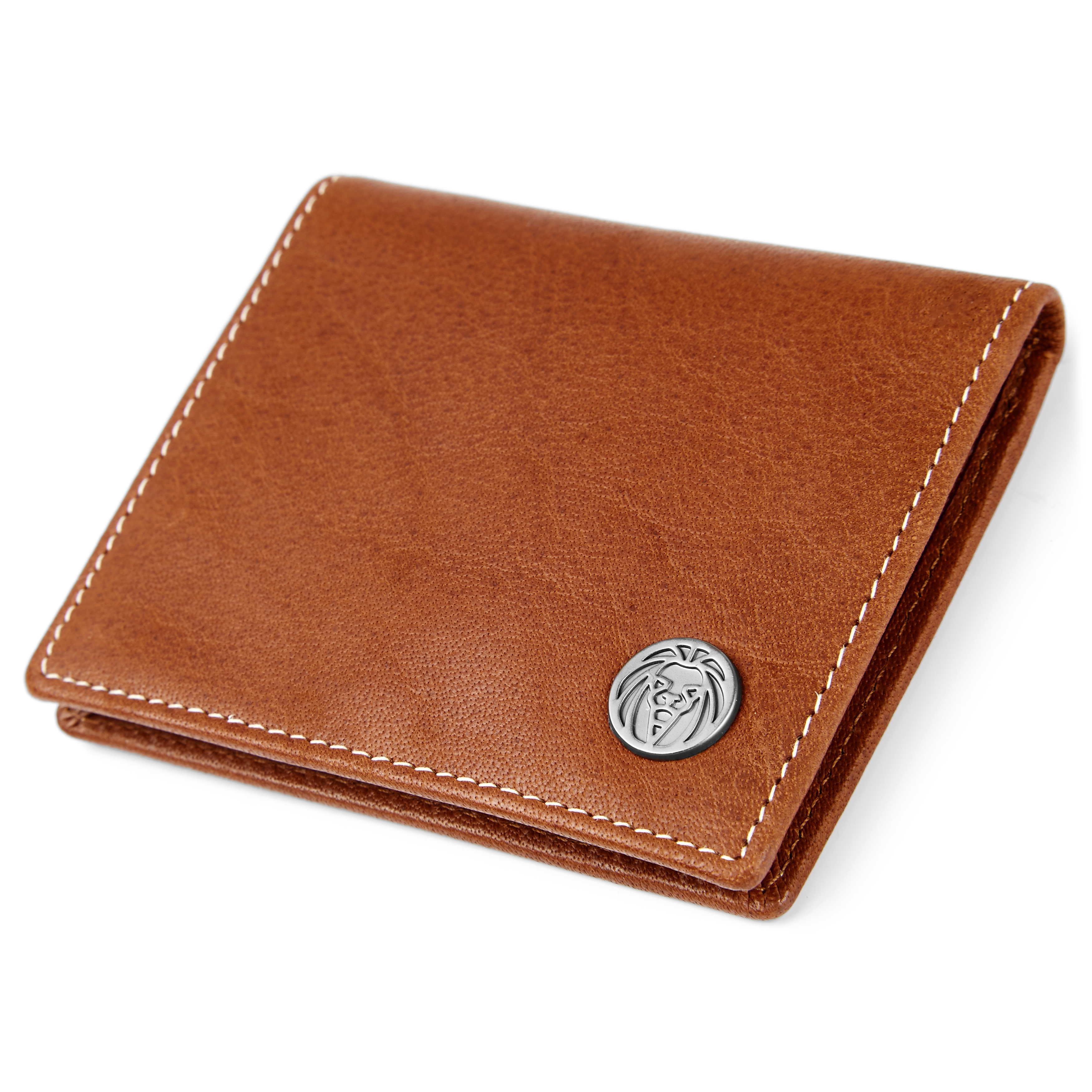 Tarjetero de cuero canela Oxford  - 3