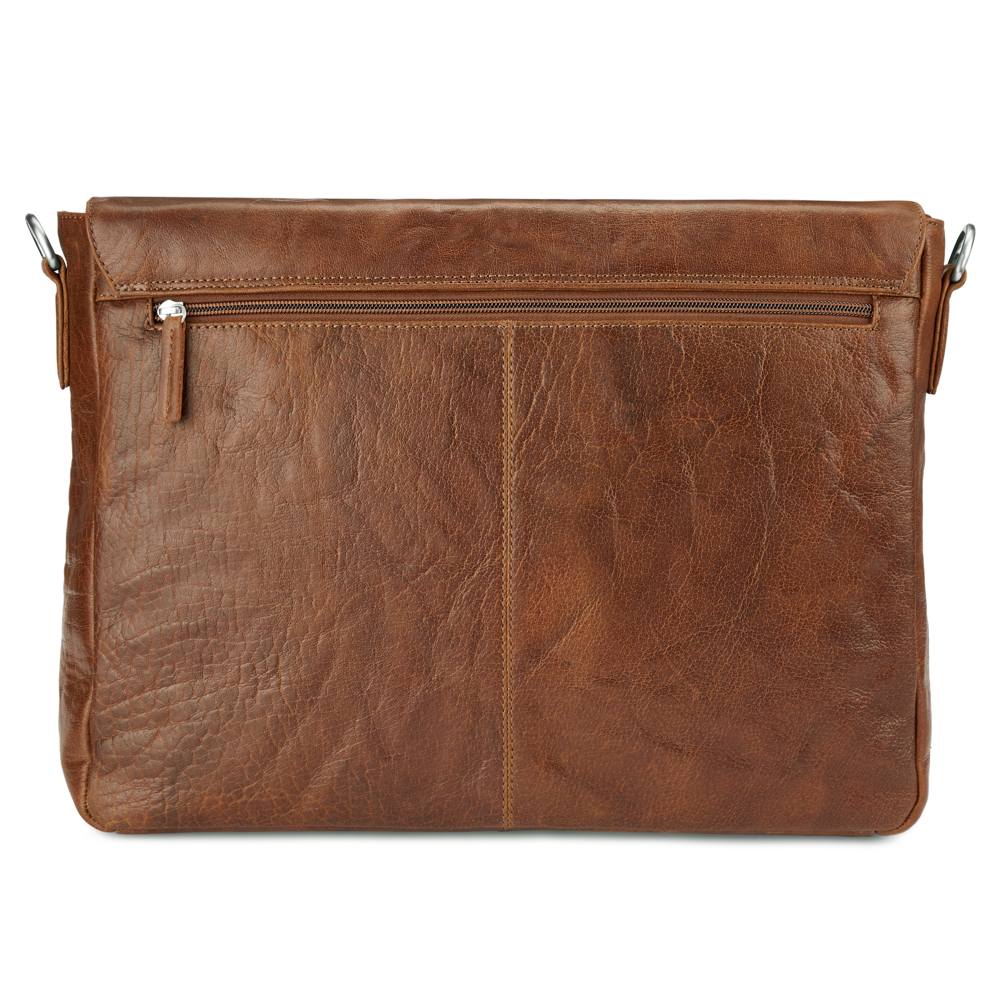 California Tan Leather Messenger Bag - 18