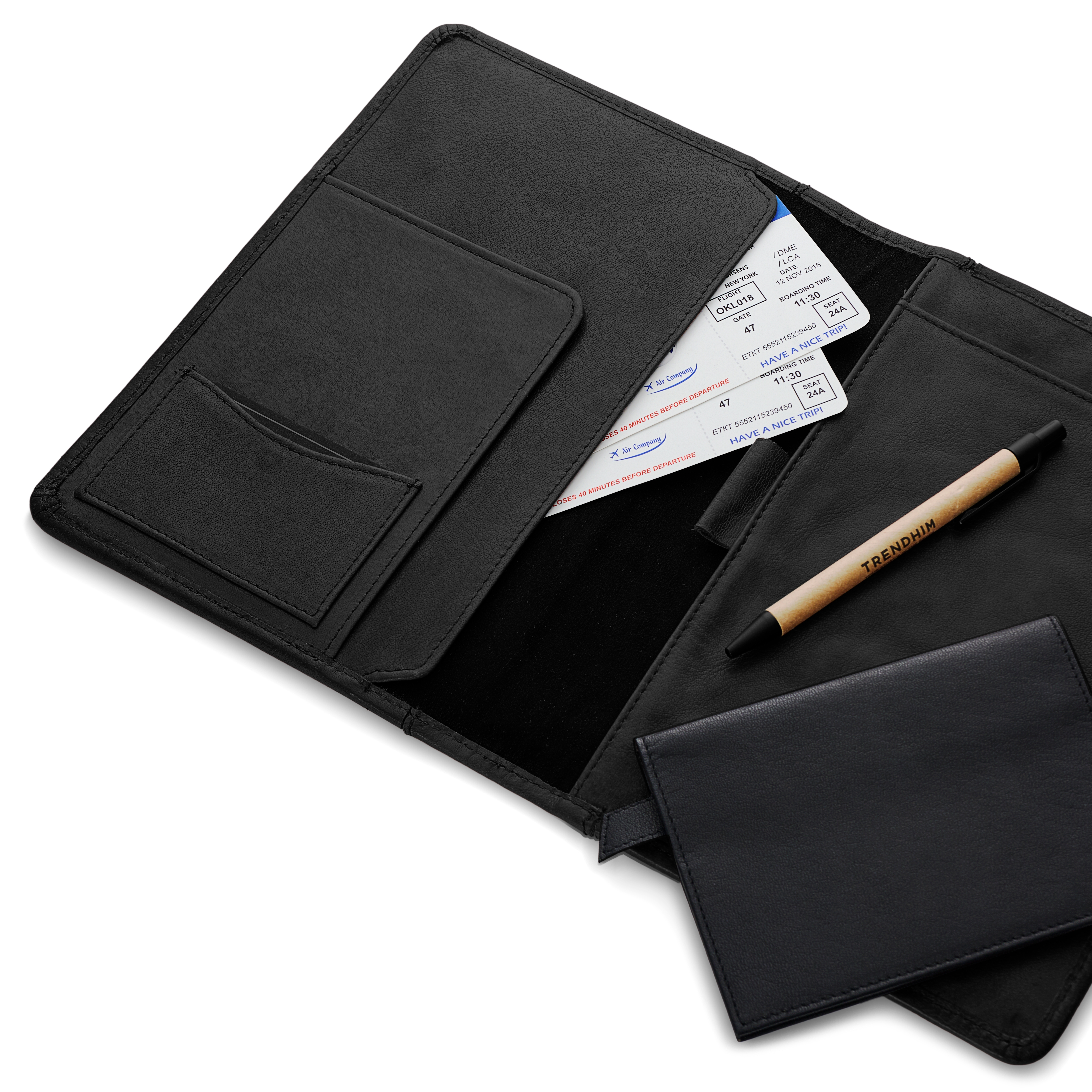 Sort Mappe i bøffelskinn for notisbøker og journaler - 6