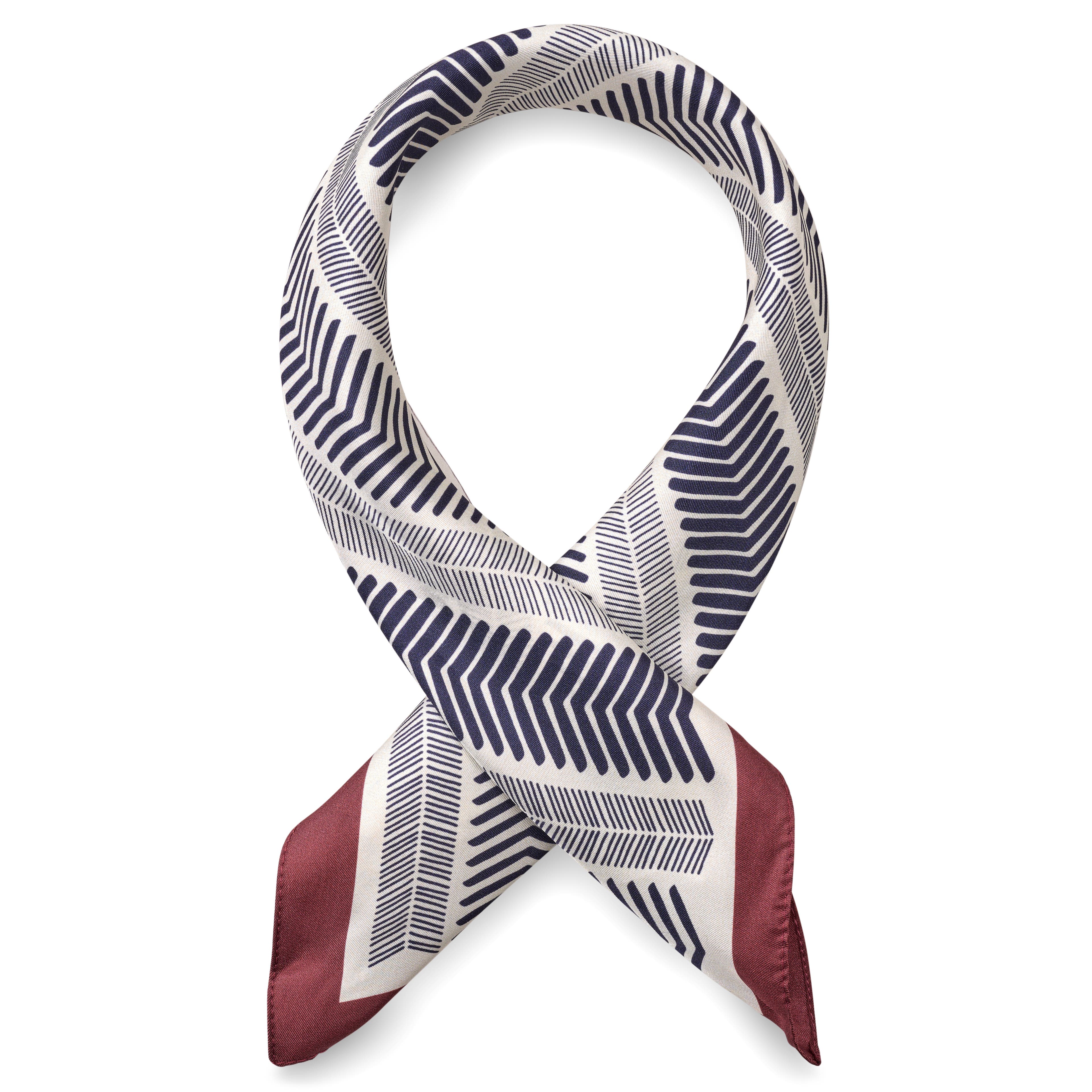 Virtuo | Foulard en soie à rayures rouge et bleue Virtuo | Foulard en soie à rayures rouge et bleue