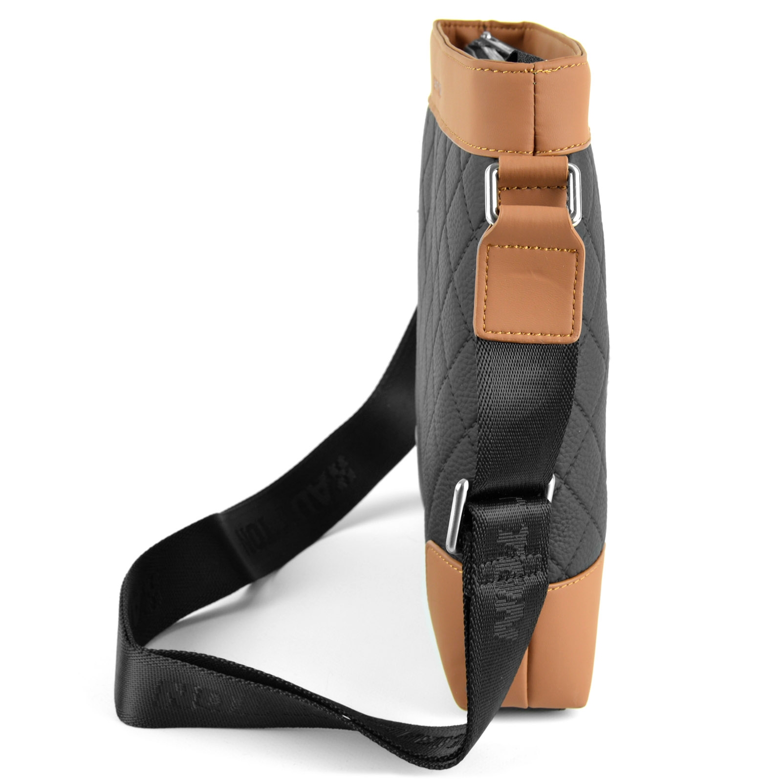 Sort/Brun Rutemønstret Skinnveske - 4