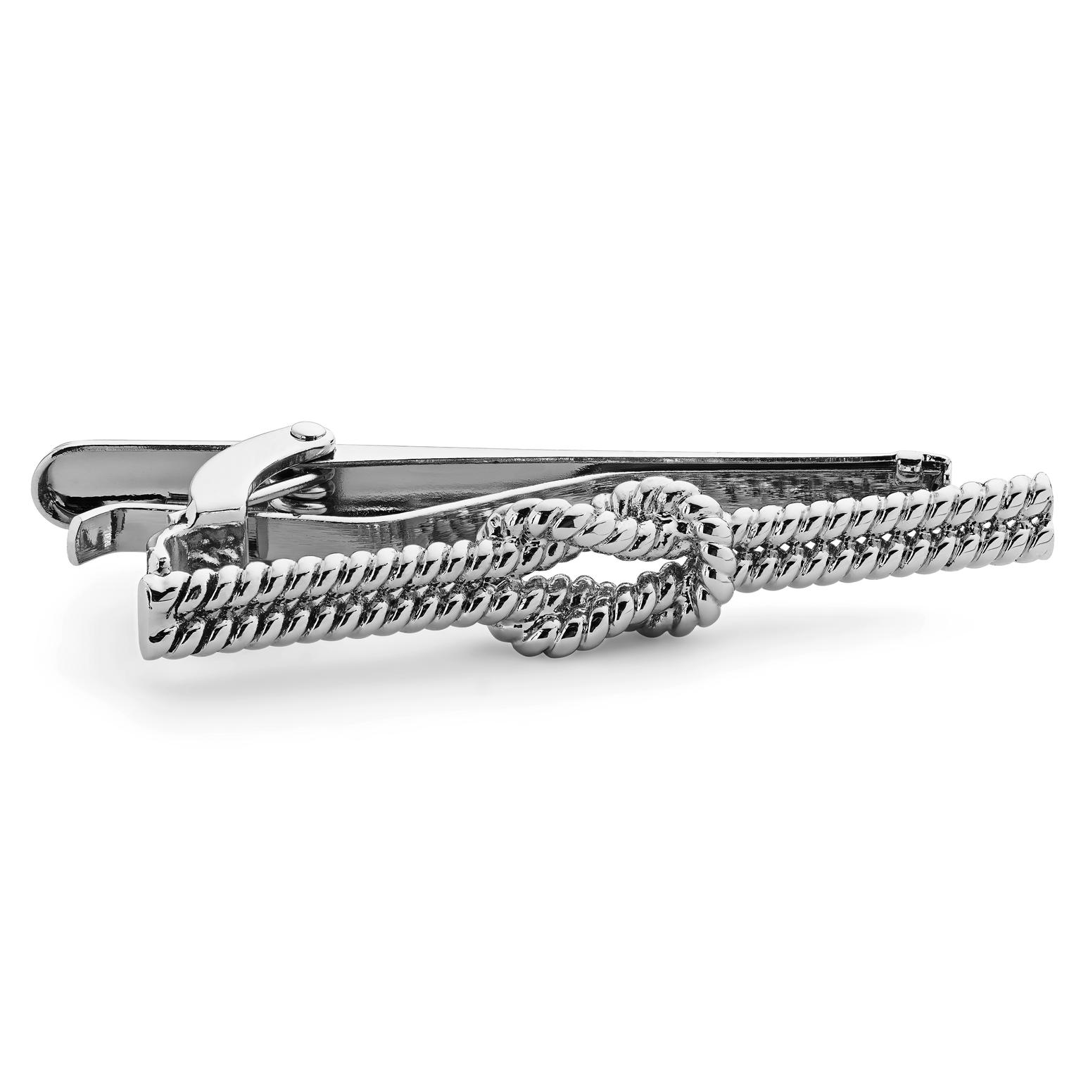 Meraklis | Silver-Tone Rope Knot Tie Clip Meraklis | Silver-Tone Rope Knot Tie Clip