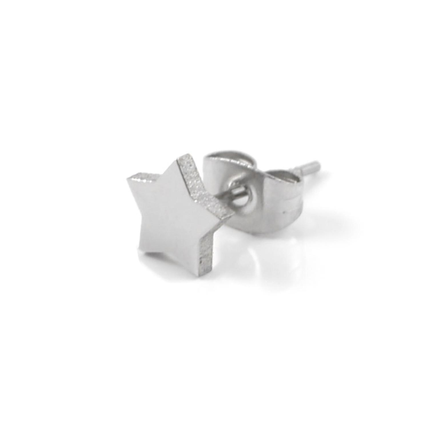 Silver-Tone Stainless Steel Star Stud Earring Silver-Tone Stainless Steel Star Stud Earring